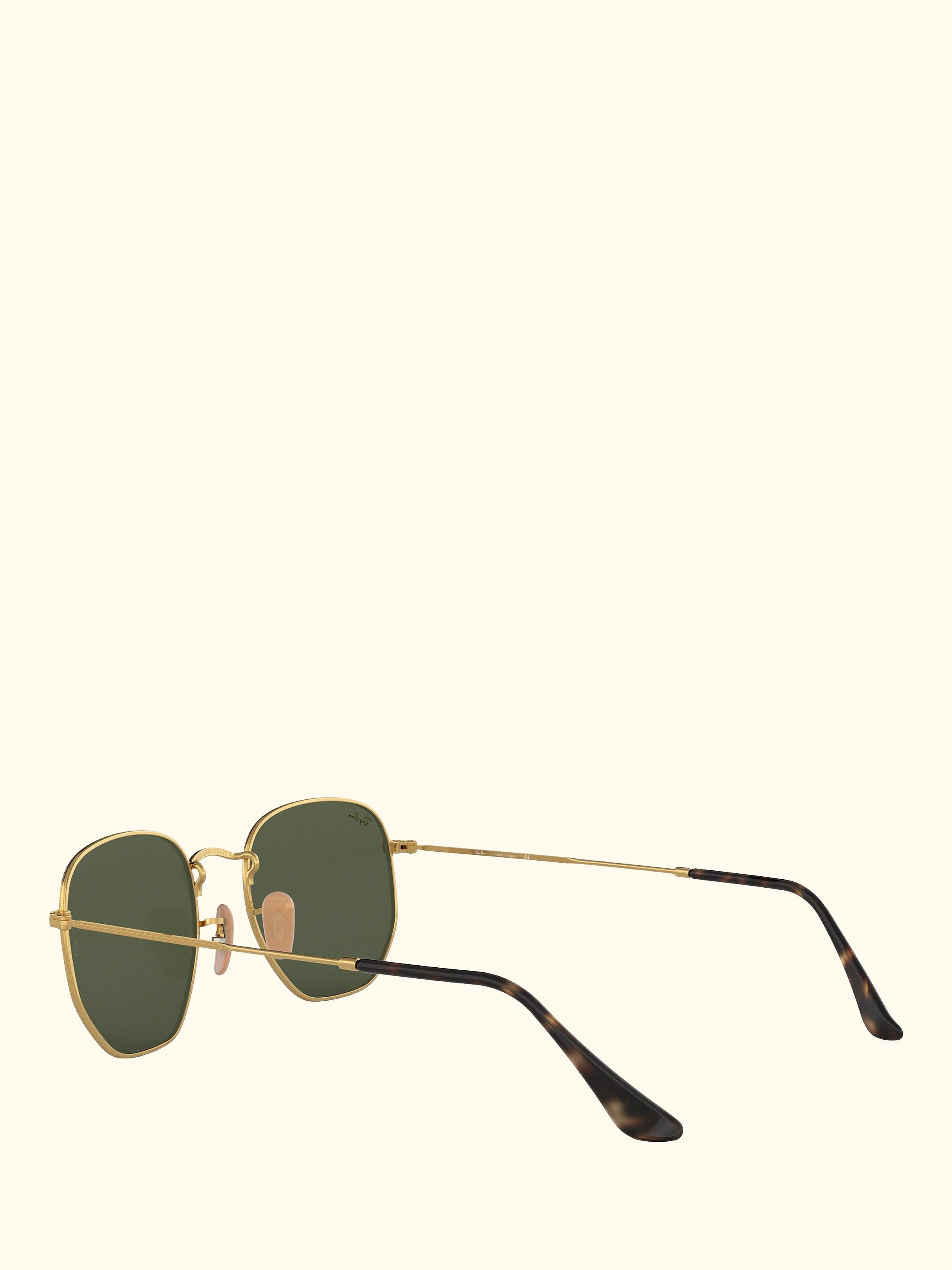 RB3548N Men's Hexagonal Sunglasses, Gold/Green