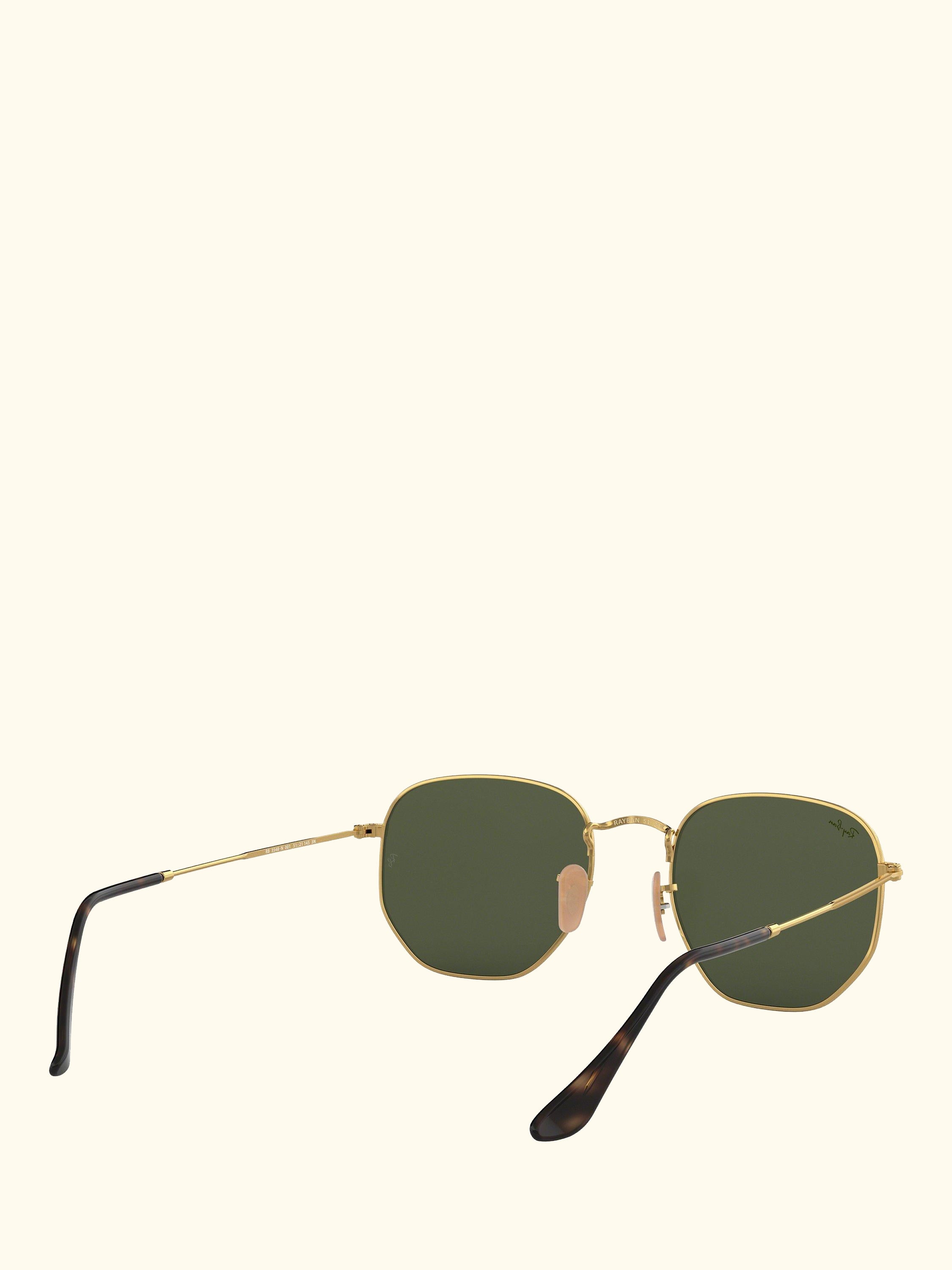 RB3548N Men's Hexagonal Sunglasses, Gold/Green