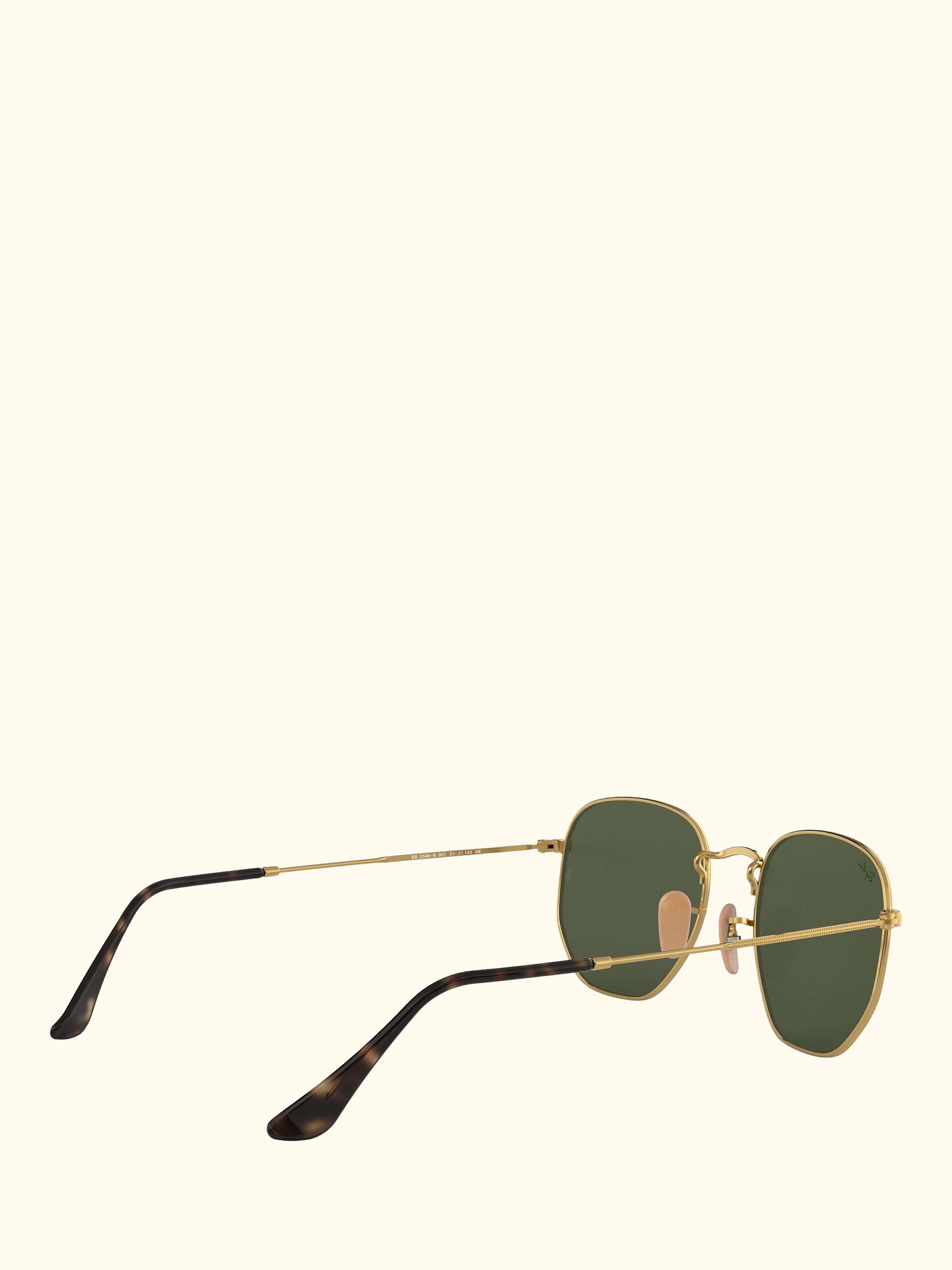 RB3548N Men's Hexagonal Sunglasses, Gold/Green