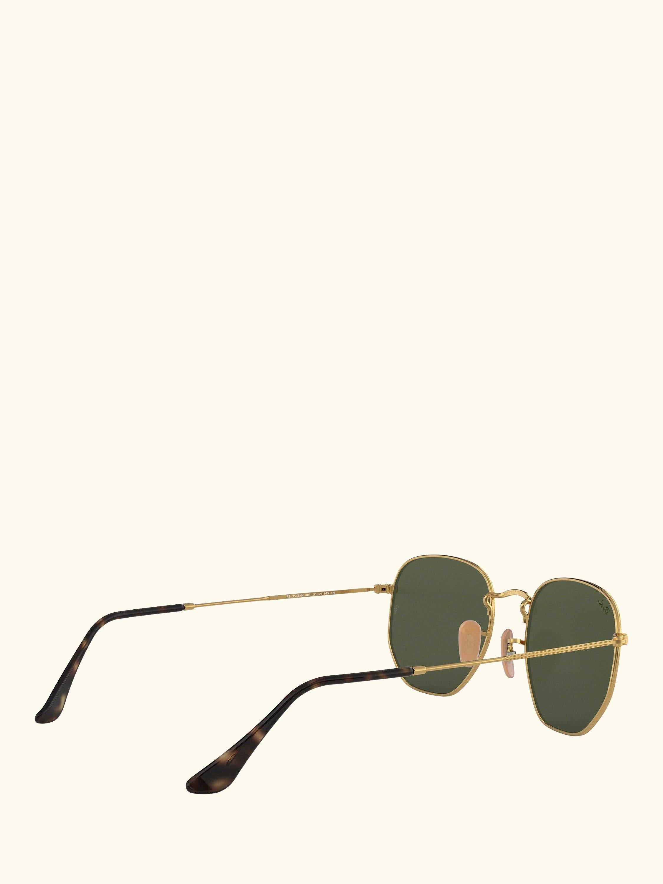 RB3548N Men's Hexagonal Sunglasses, Gold/Green