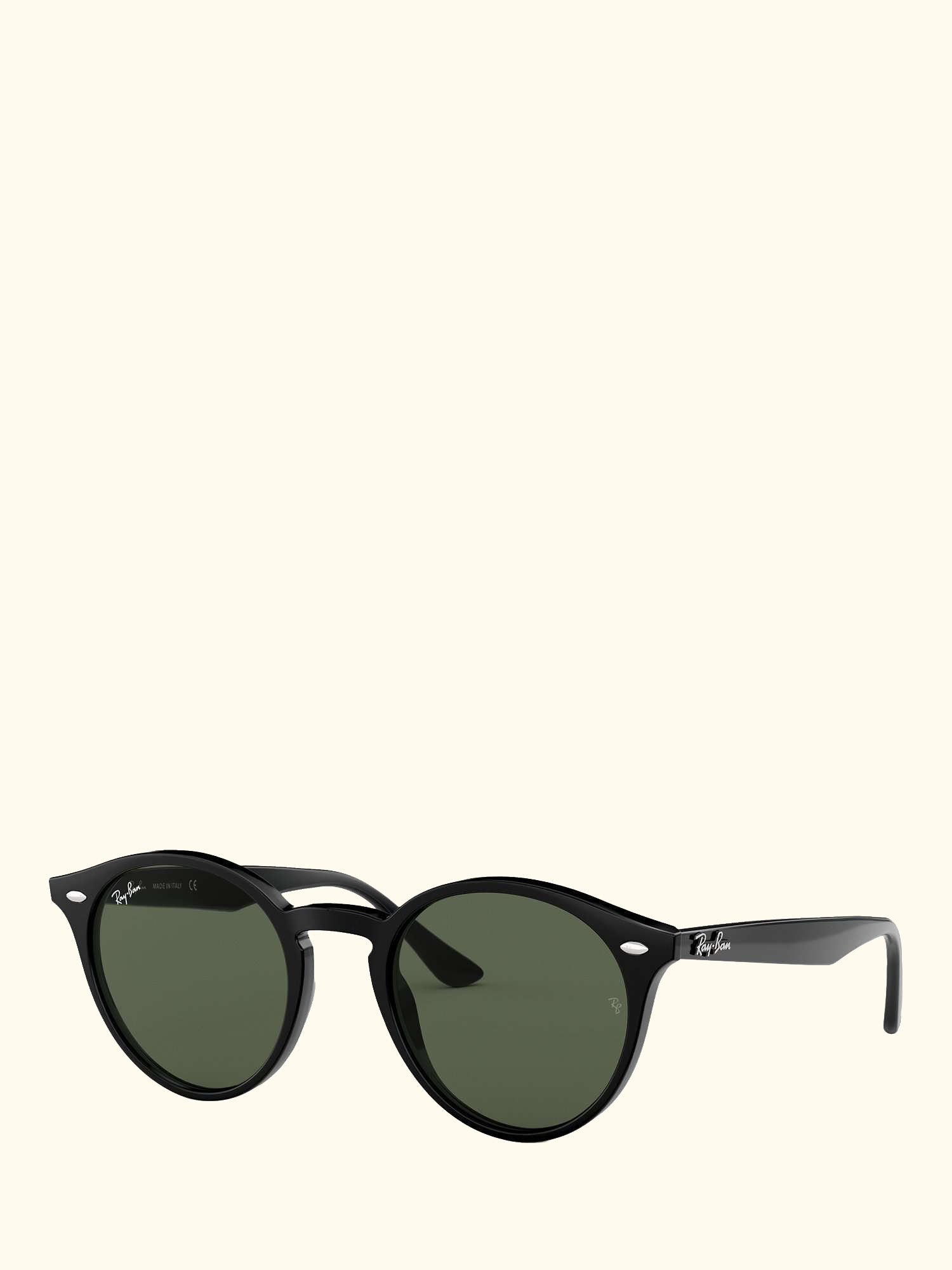 RB2180 Men's Round Framed Sunglasses, Black/Grey Gradient