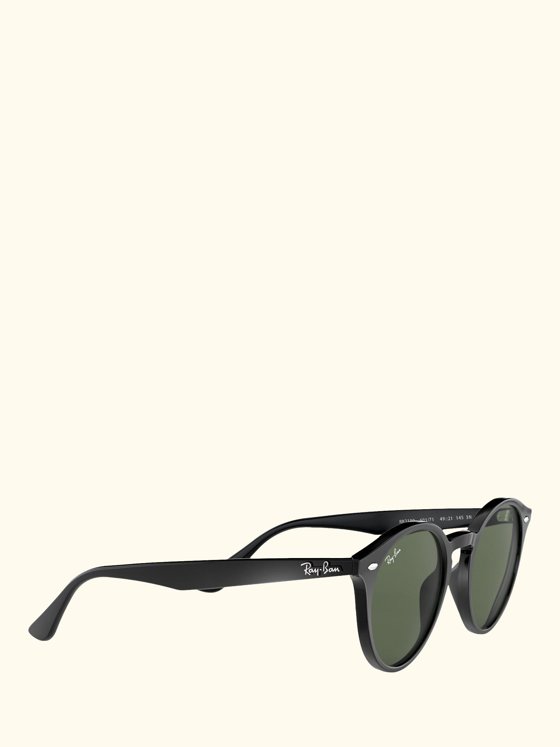 RB2180 Men's Round Framed Sunglasses, Black/Grey Gradient