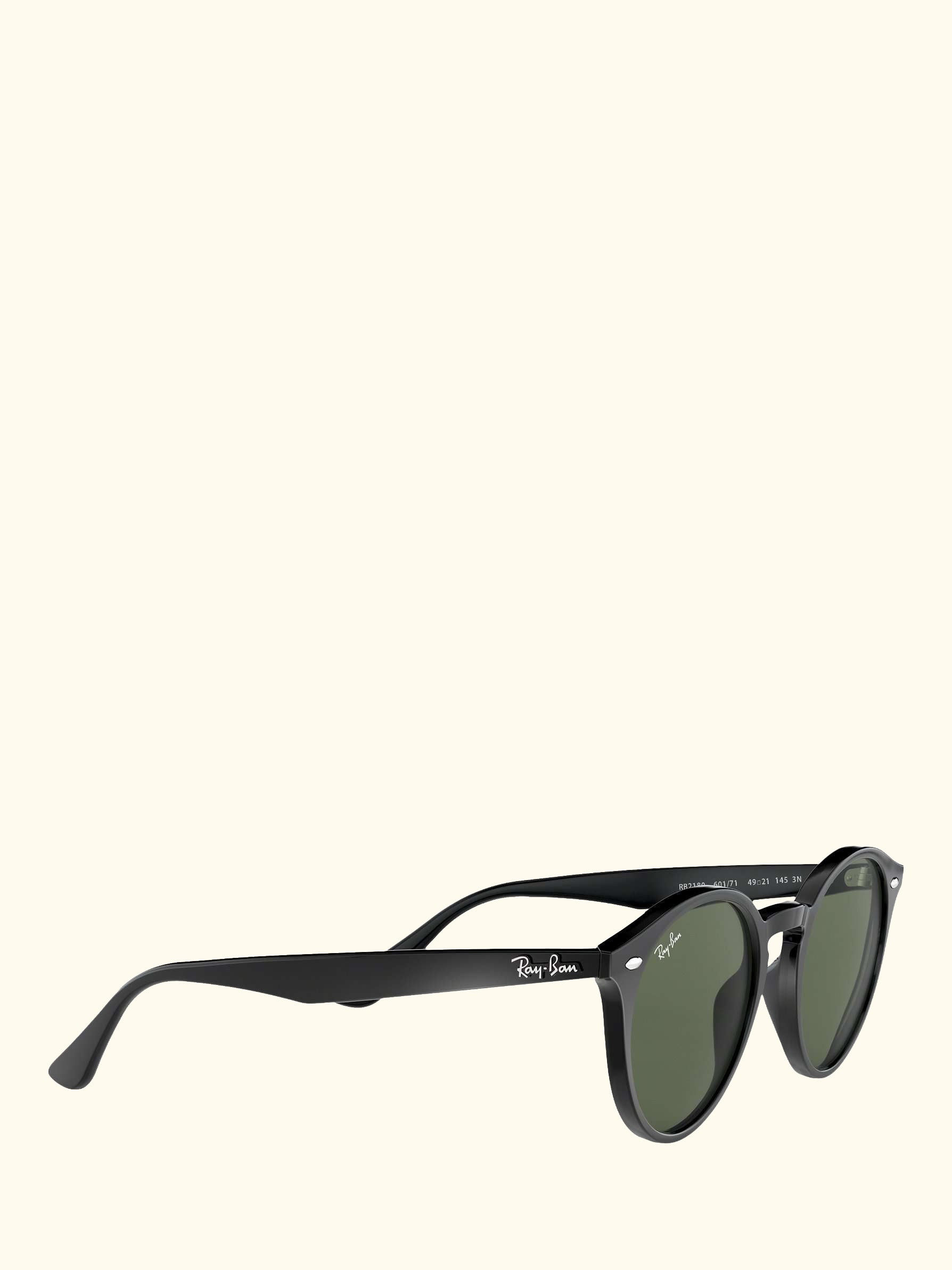 RB2180 Men's Round Framed Sunglasses, Black/Grey Gradient