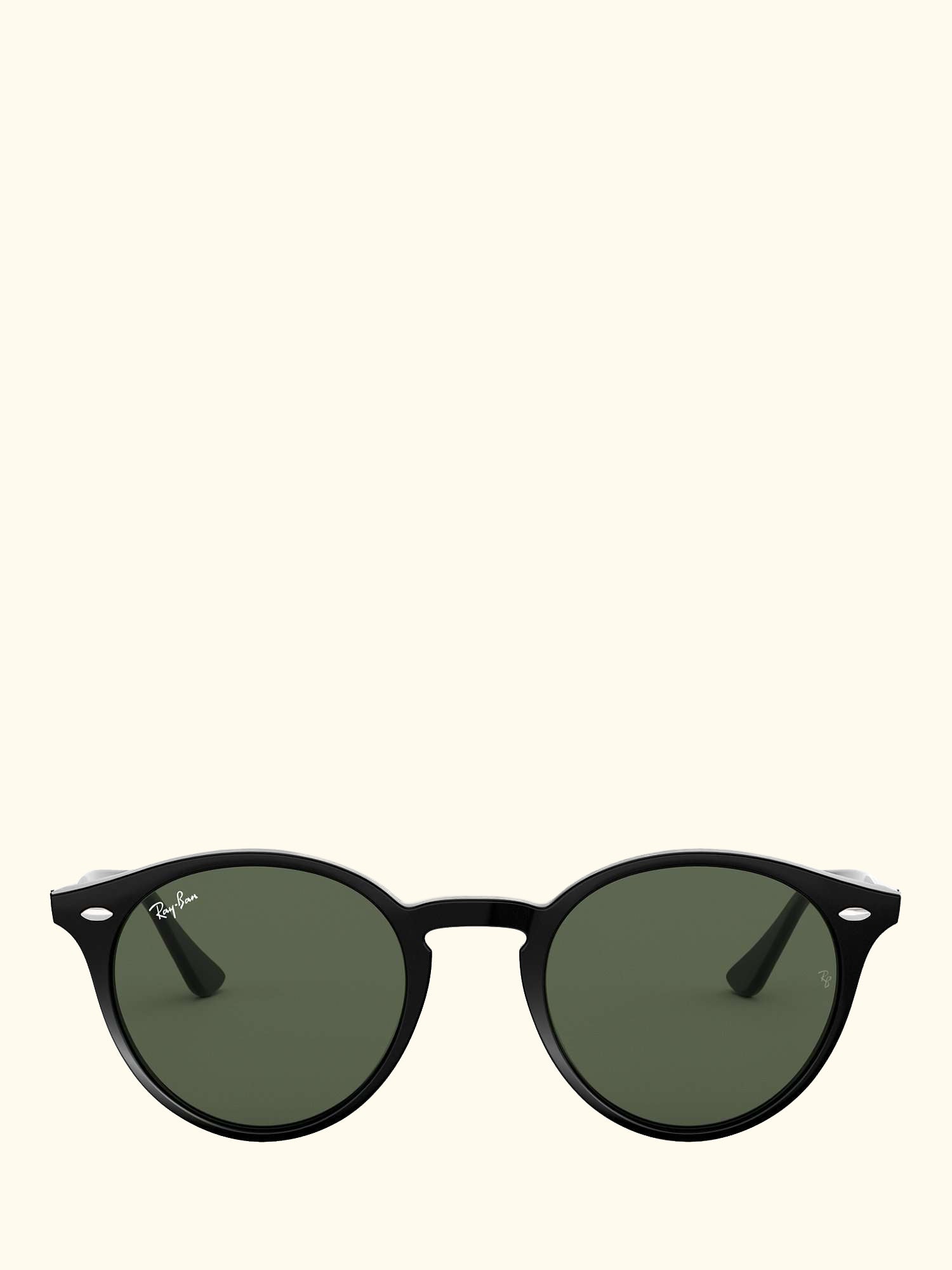 RB2180 Men's Round Framed Sunglasses, Black/Grey Gradient