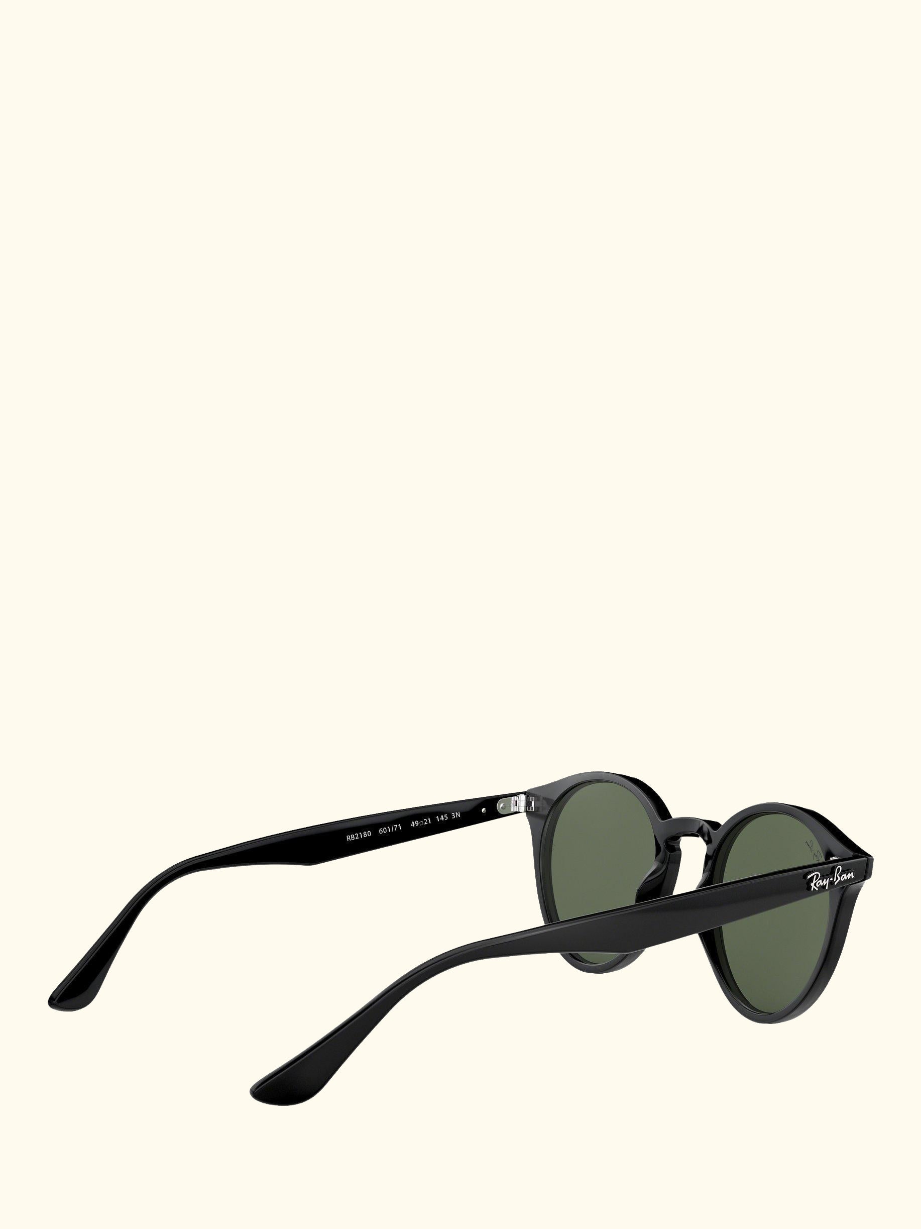 RB2180 Men's Round Framed Sunglasses, Black/Grey Gradient