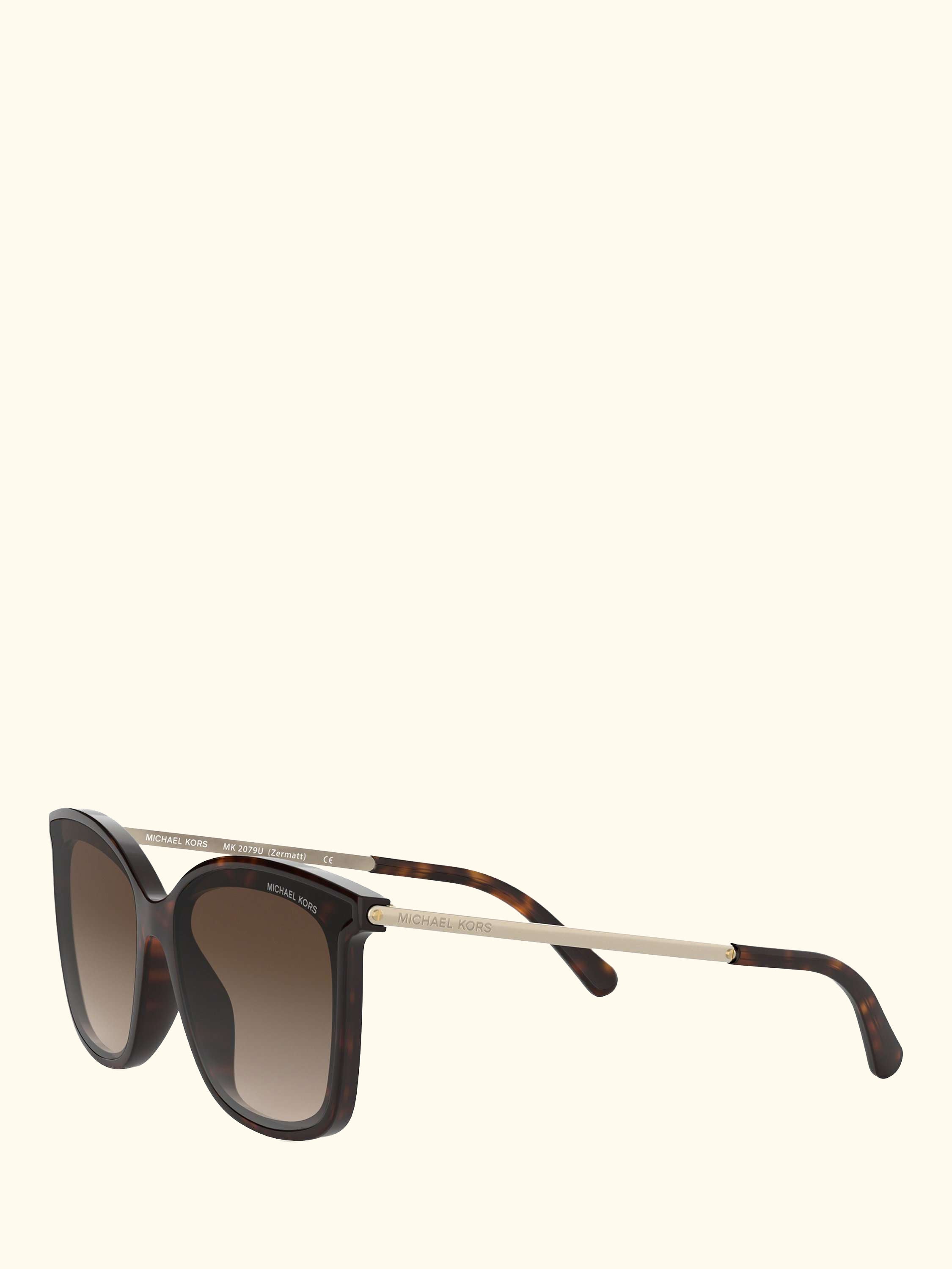 MK2079U Women's Zermatt Square Sunglasses, Dark Tortoise/Brown Gradient
