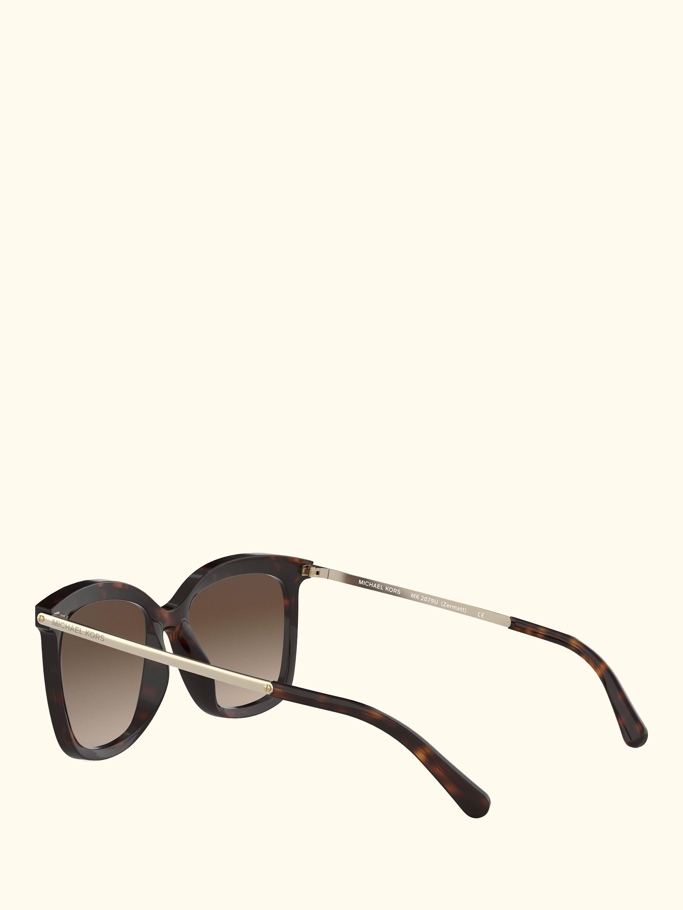 MK2079U Women's Zermatt Square Sunglasses, Dark Tortoise/Brown Gradient
