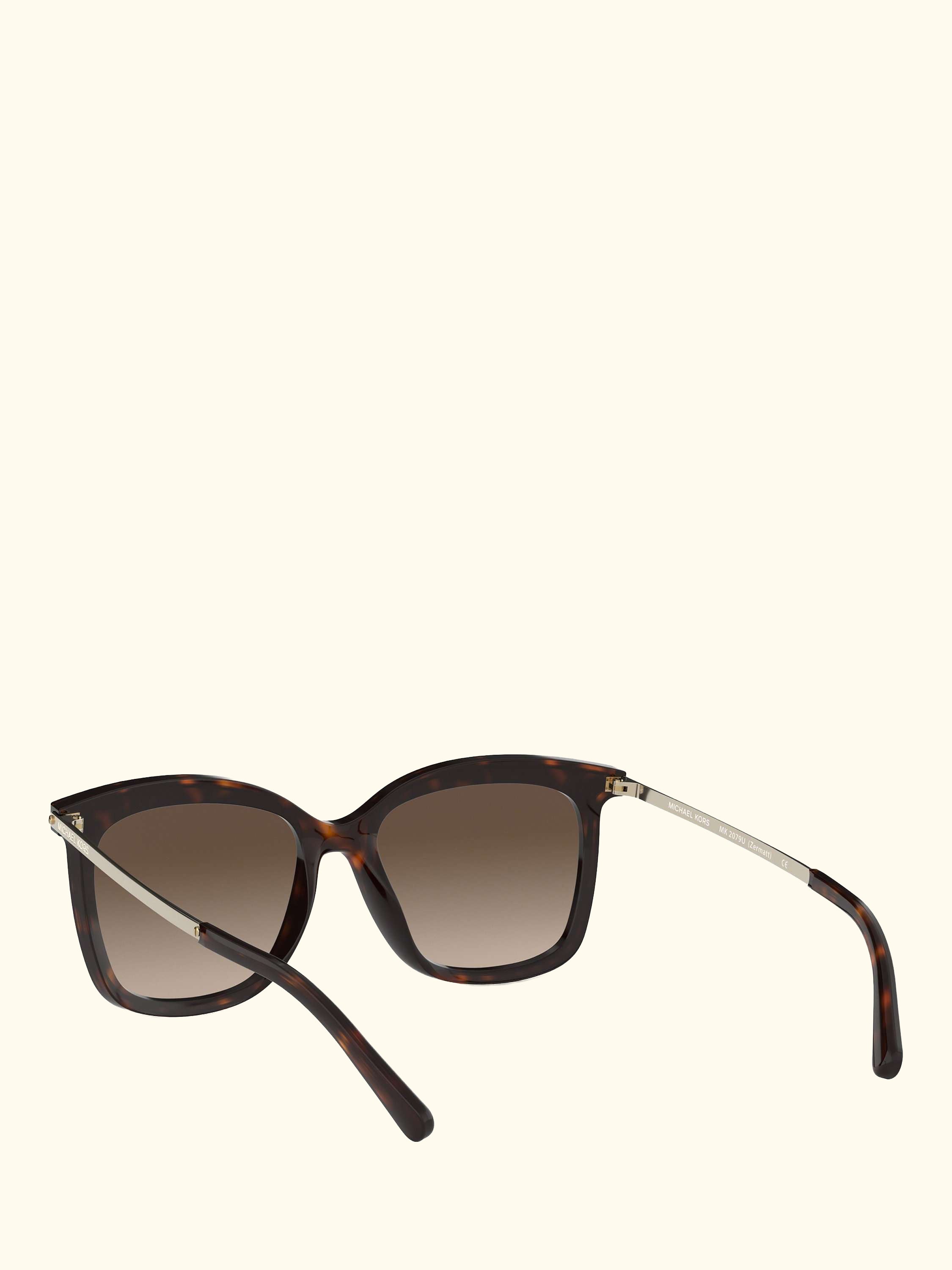 MK2079U Women's Zermatt Square Sunglasses, Dark Tortoise/Brown Gradient