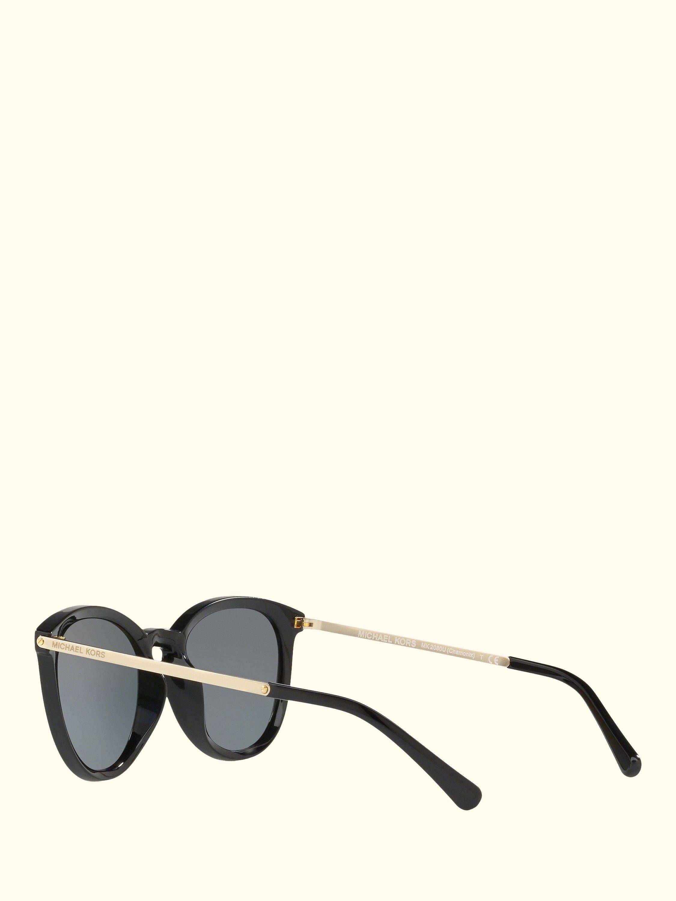 MK2080U Women's Chamonix Polarised Oval Sunglasses, Black/Grey