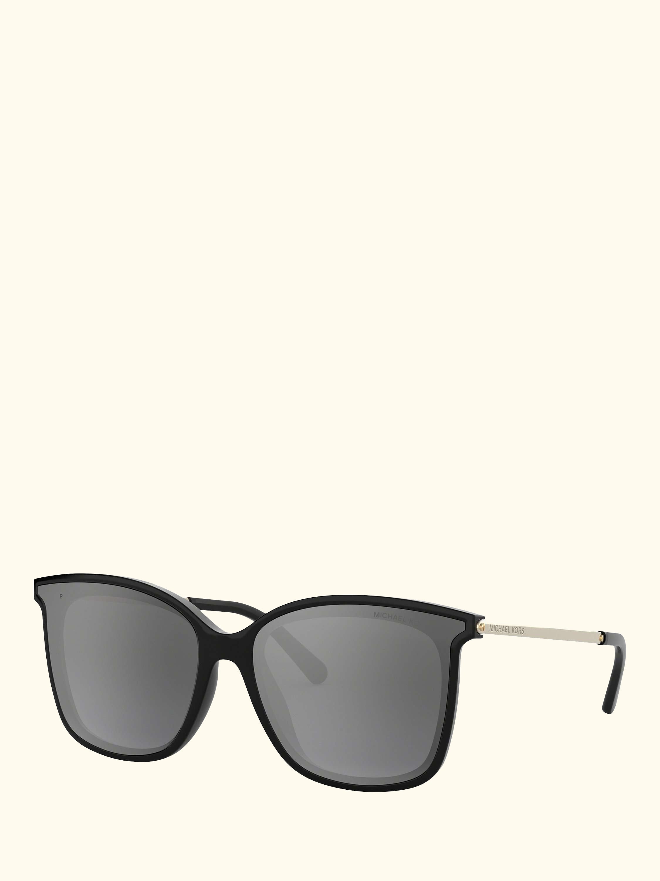 MK2079U Women's Zermatt Polarised Square Sunglasses, Silver/Black