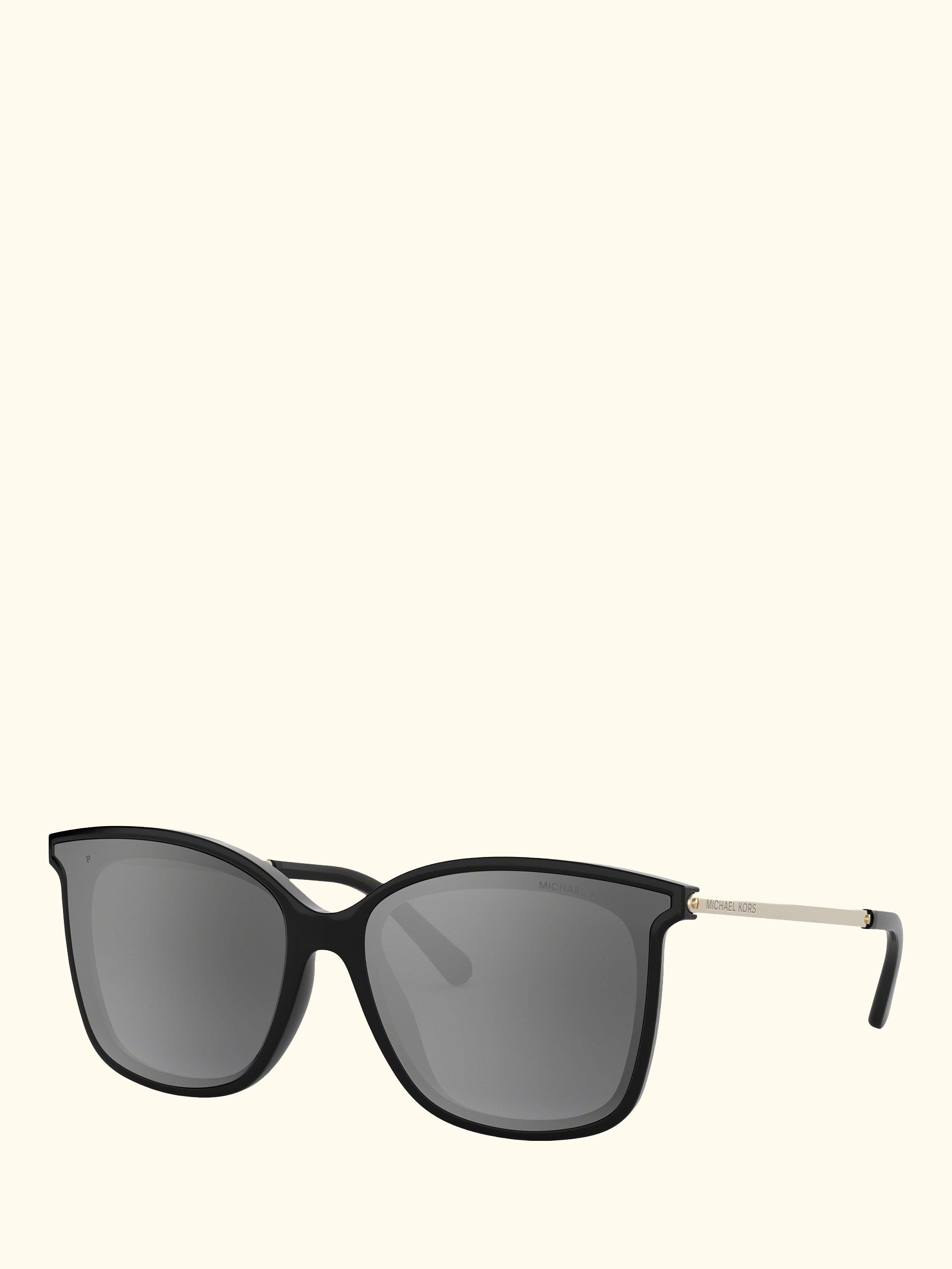 MK2079U Women's Zermatt Polarised Square Sunglasses, Silver/Black