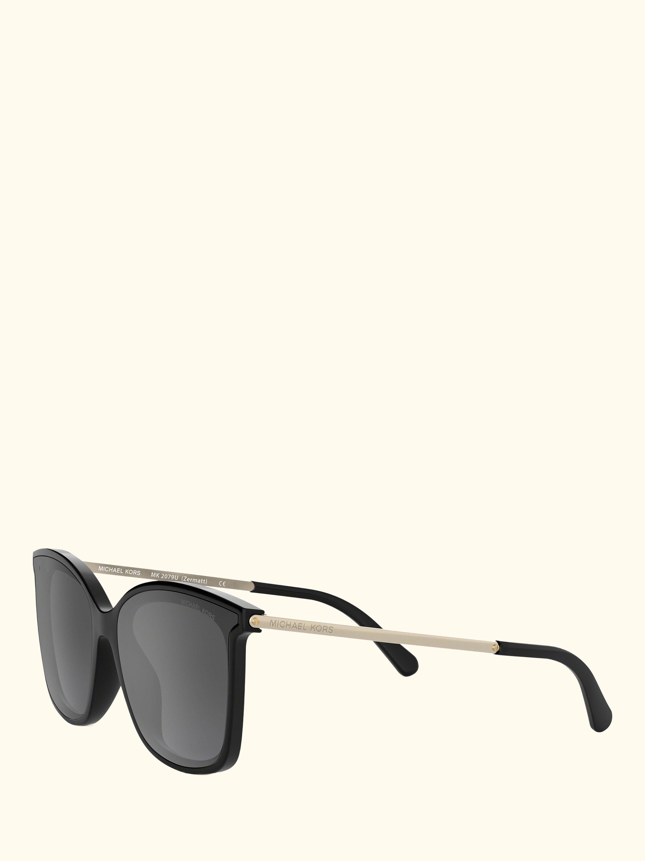 MK2079U Women's Zermatt Polarised Square Sunglasses, Silver/Black