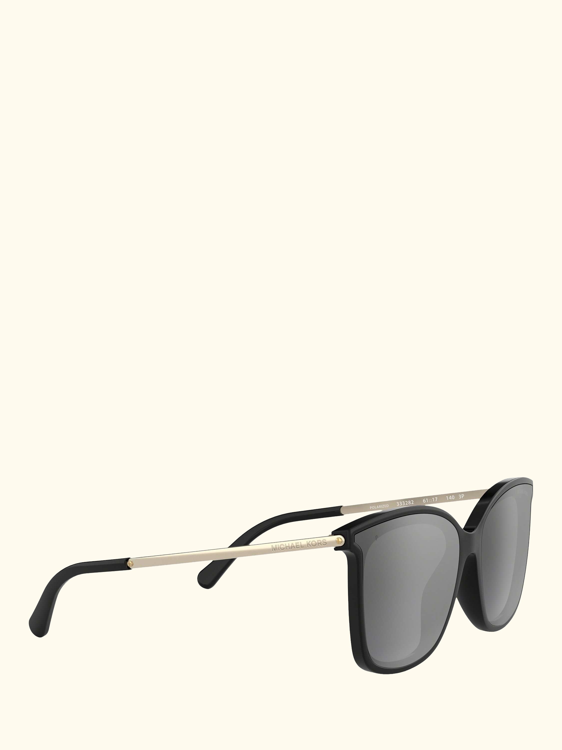 MK2079U Women's Zermatt Polarised Square Sunglasses, Silver/Black