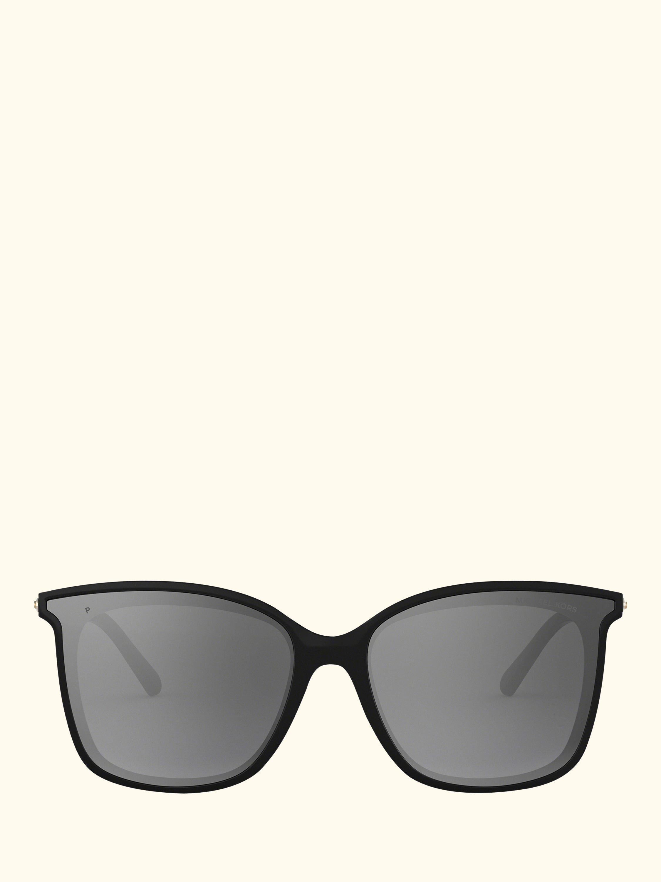 MK2079U Women's Zermatt Polarised Square Sunglasses, Silver/Black