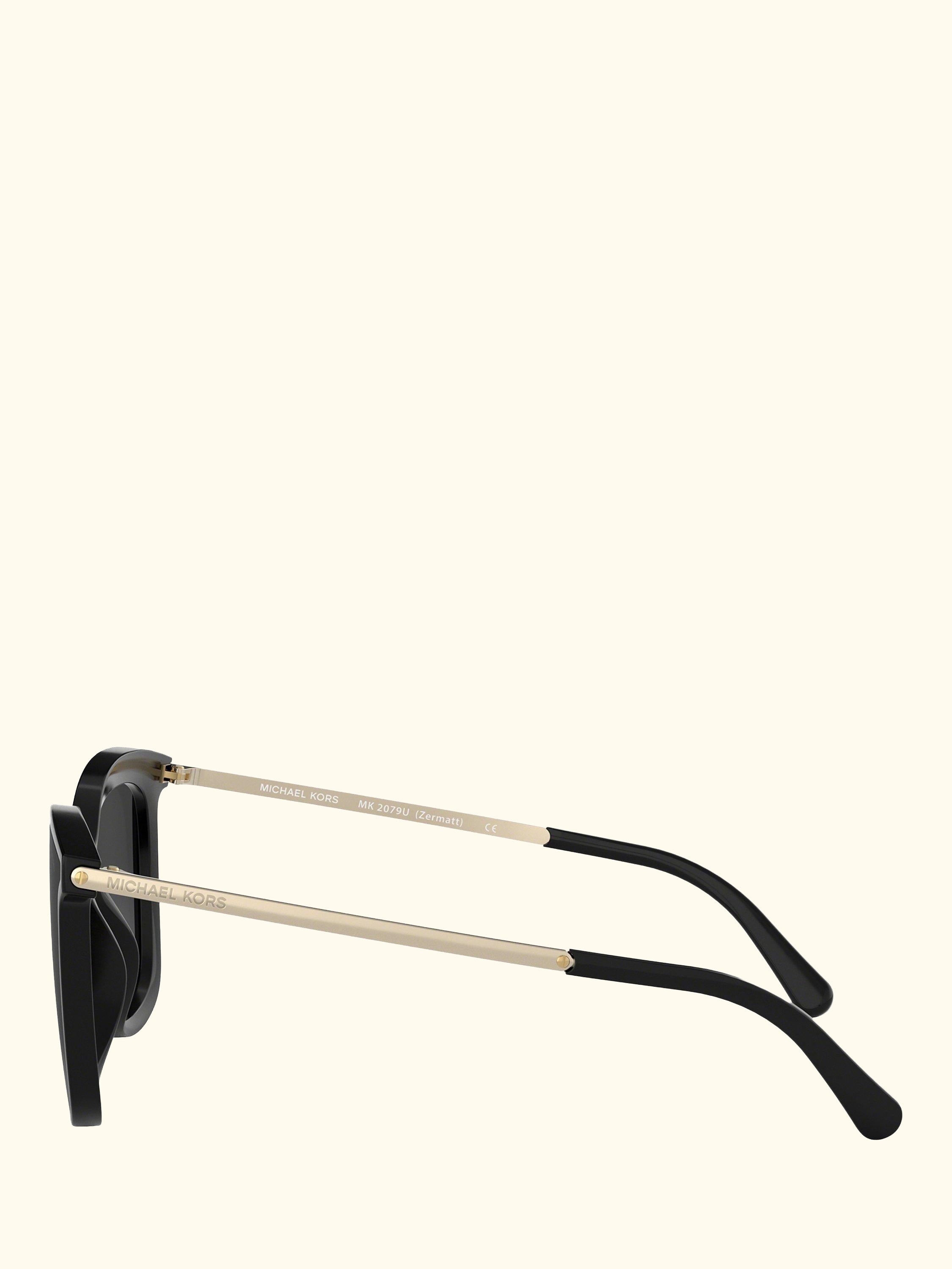 MK2079U Women's Zermatt Polarised Square Sunglasses, Silver/Black