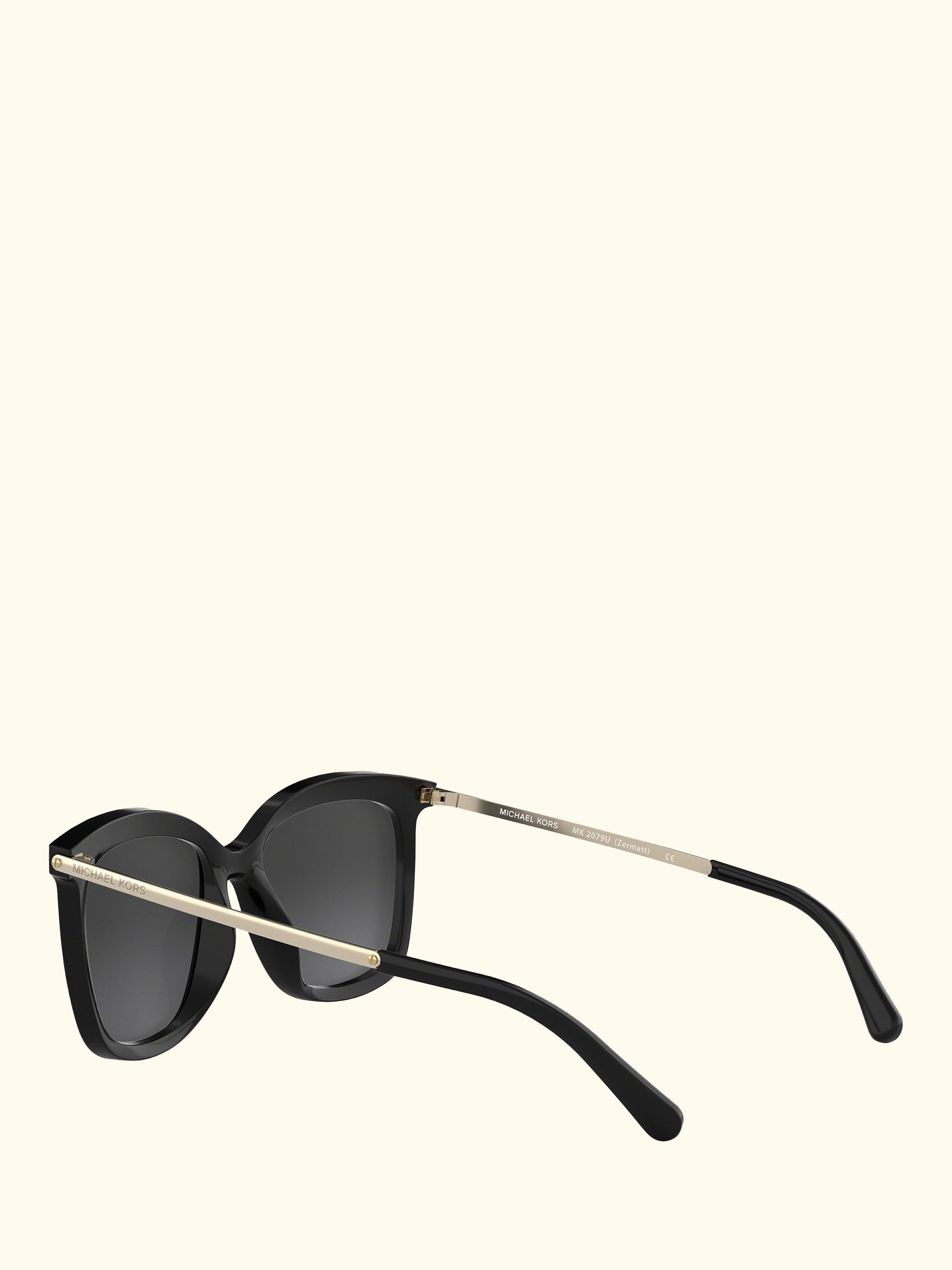 MK2079U Women's Zermatt Polarised Square Sunglasses, Silver/Black