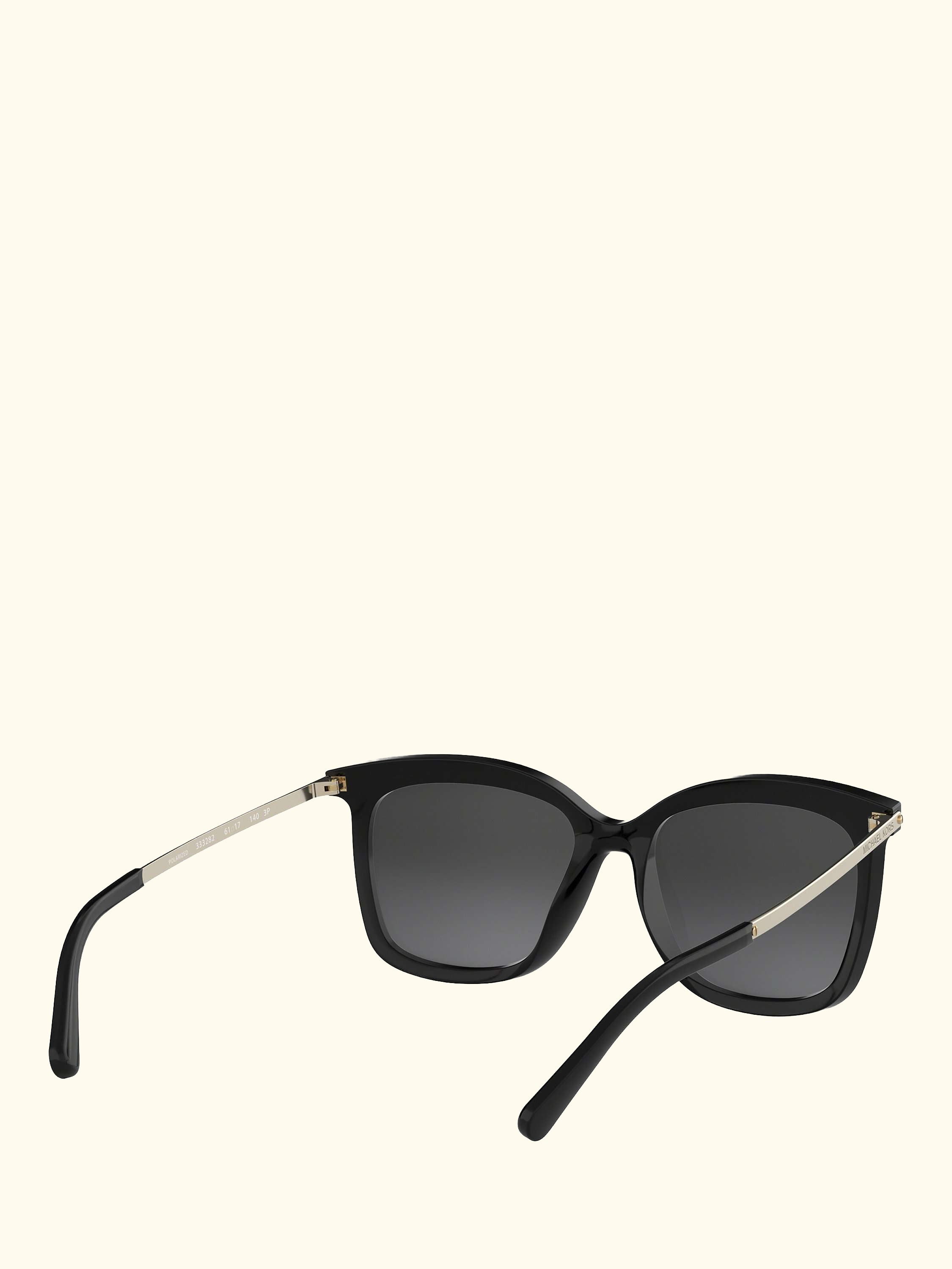 MK2079U Women's Zermatt Polarised Square Sunglasses, Silver/Black