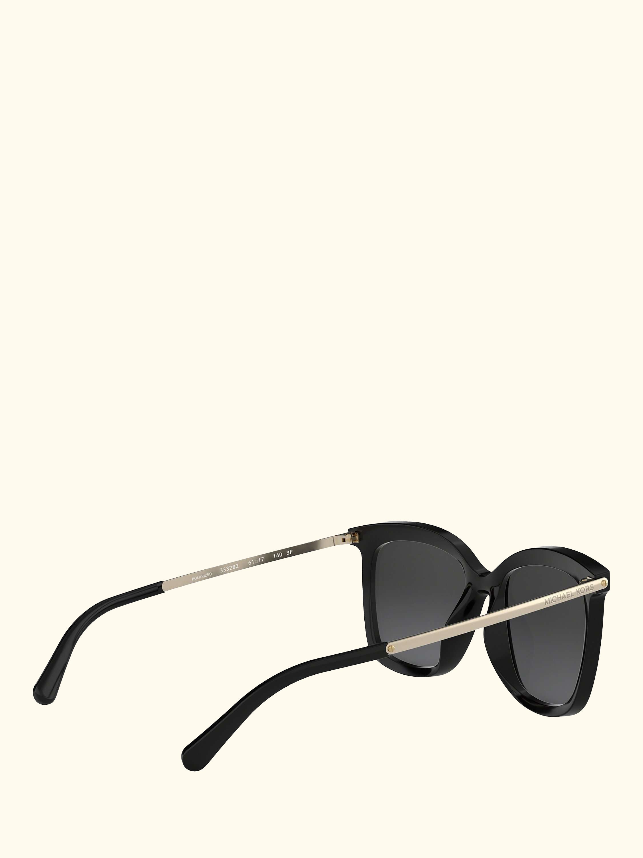 MK2079U Women's Zermatt Polarised Square Sunglasses, Silver/Black