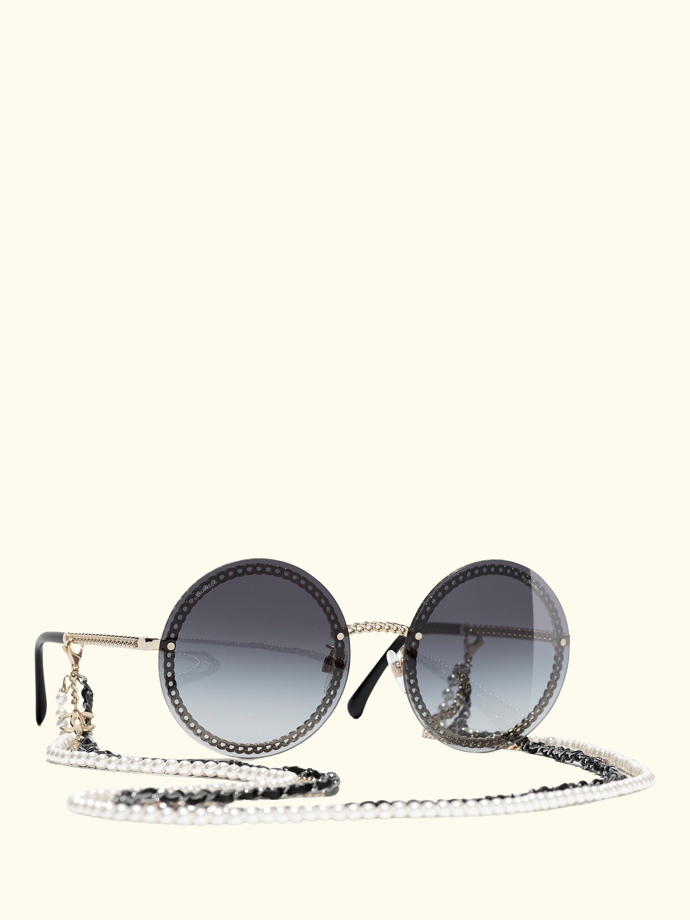 Round Sunglasses CH4245, Pale Gold/Grey Gradient