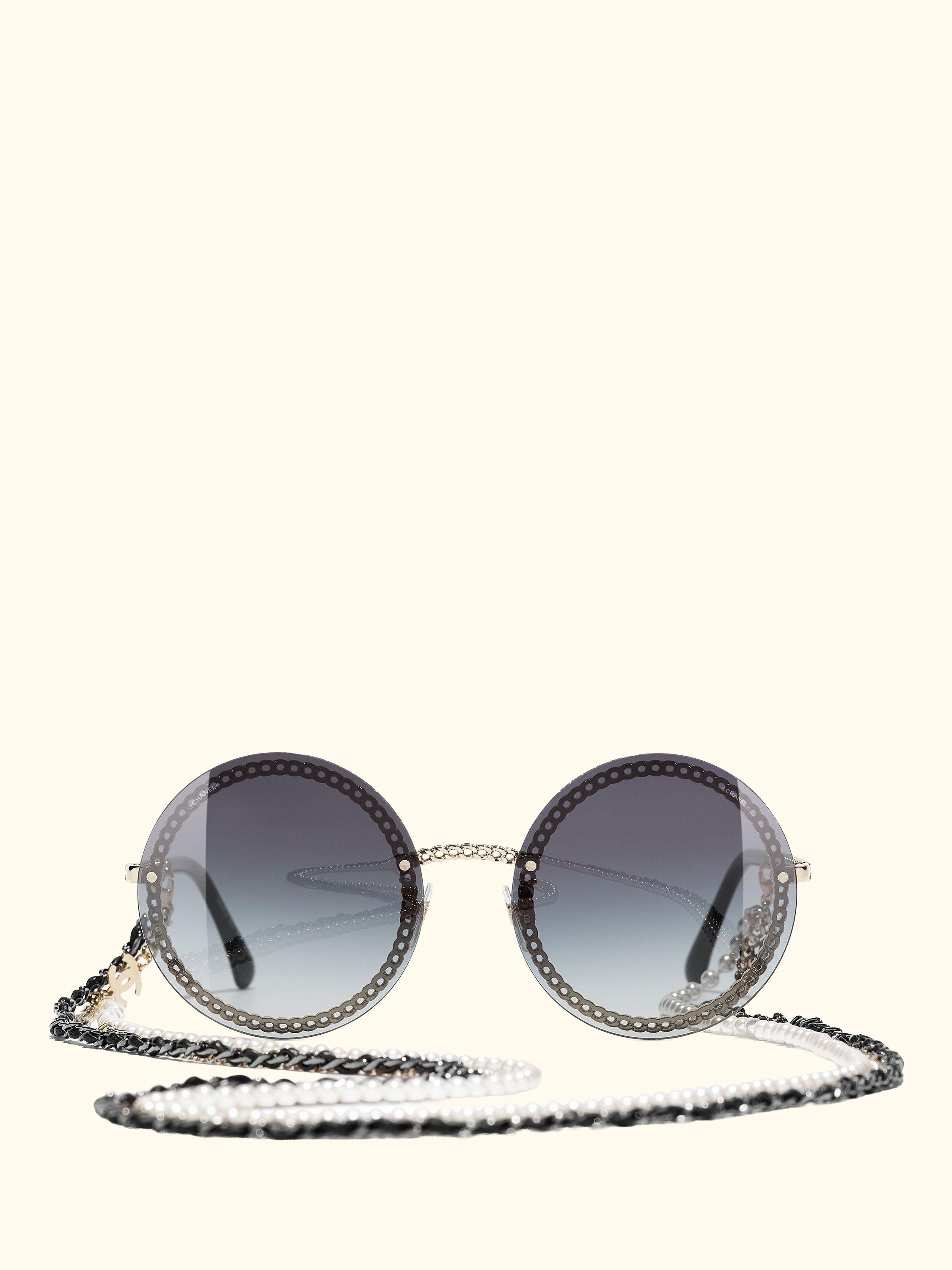 Round Sunglasses CH4245, Pale Gold/Grey Gradient