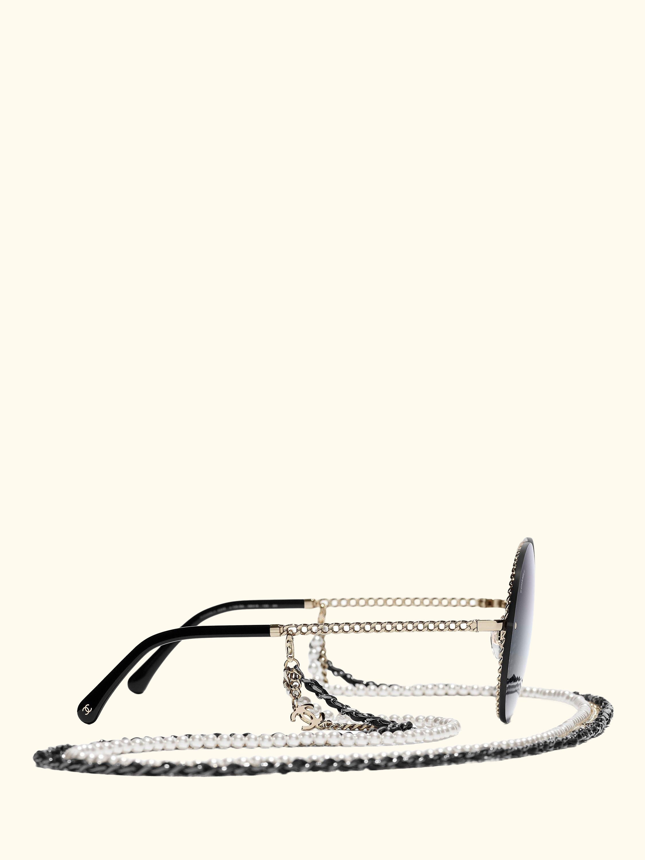 Round Sunglasses CH4245, Pale Gold/Grey Gradient