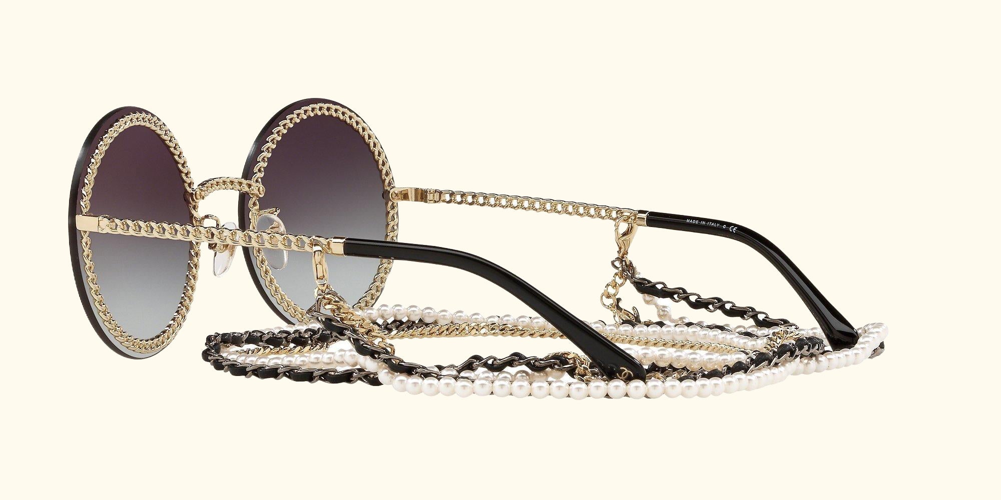 Round Sunglasses CH4245, Pale Gold/Grey Gradient