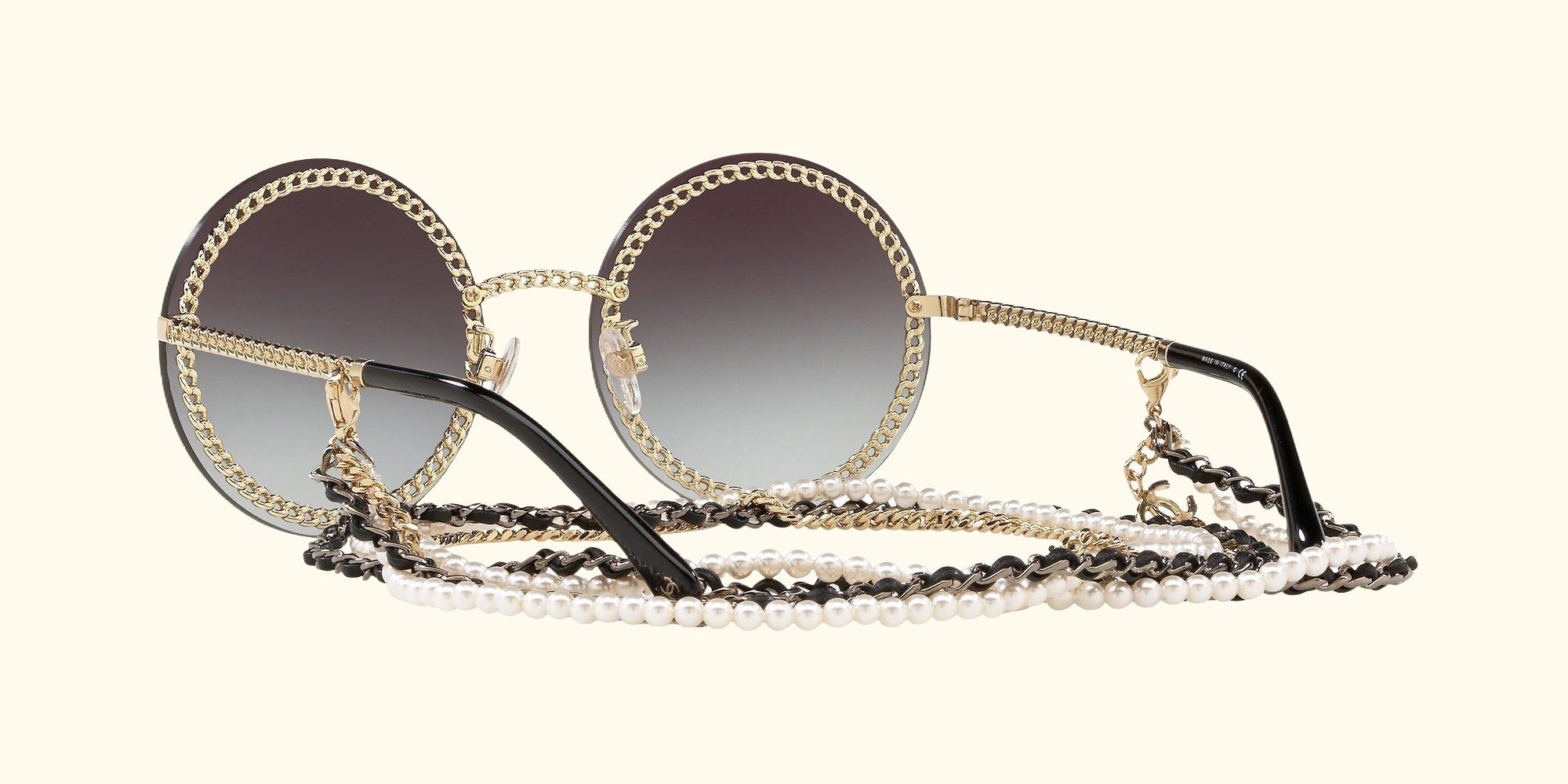 Round Sunglasses CH4245, Pale Gold/Grey Gradient
