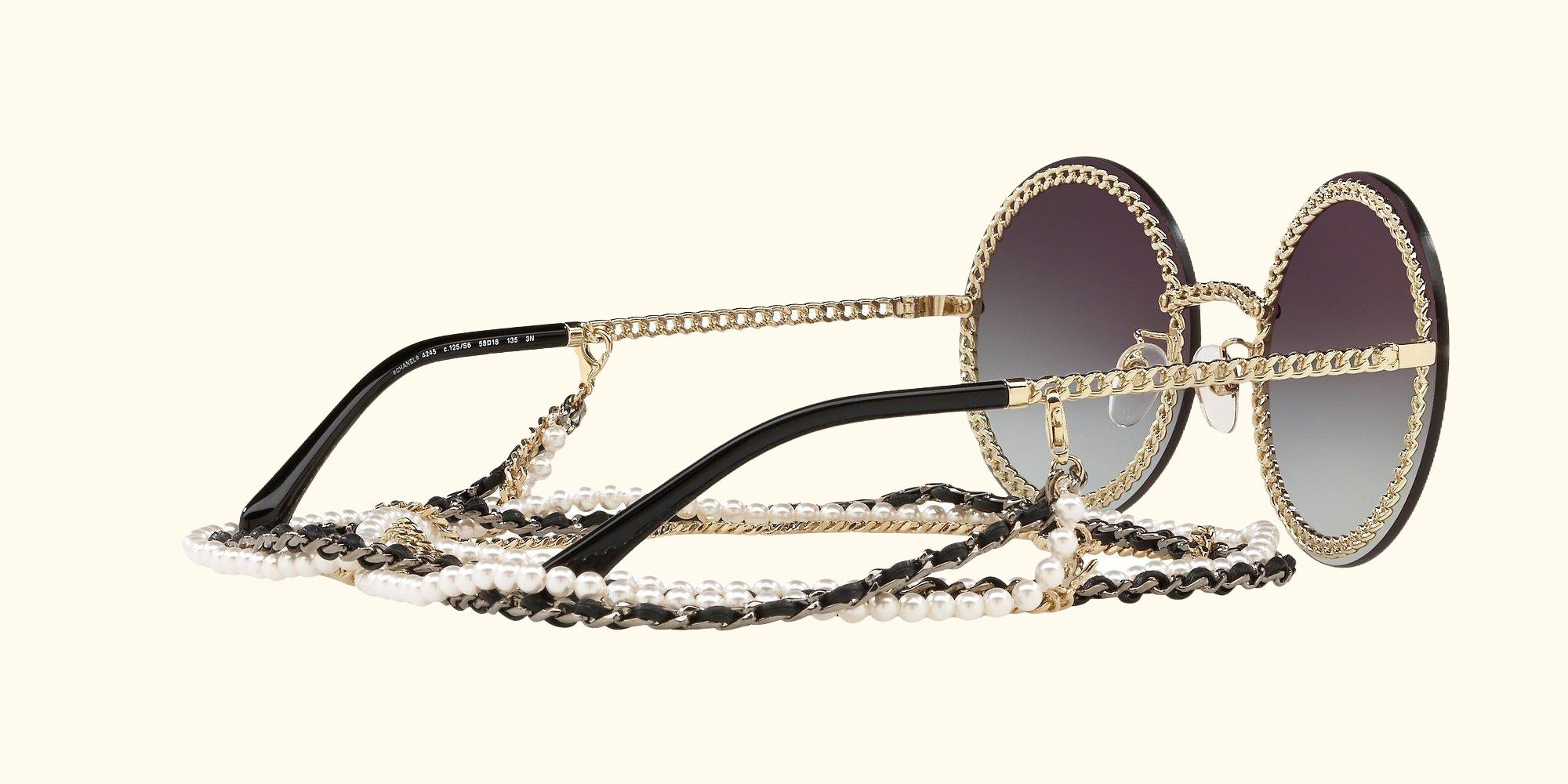 Round Sunglasses CH4245, Pale Gold/Grey Gradient