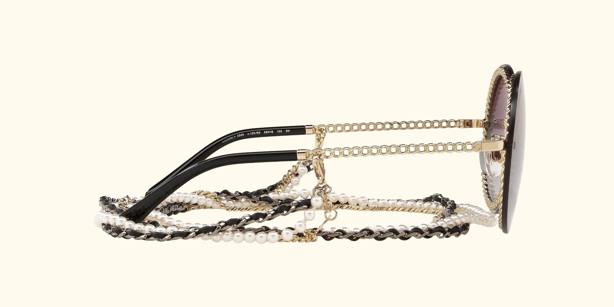 Round Sunglasses CH4245, Pale Gold/Grey Gradient