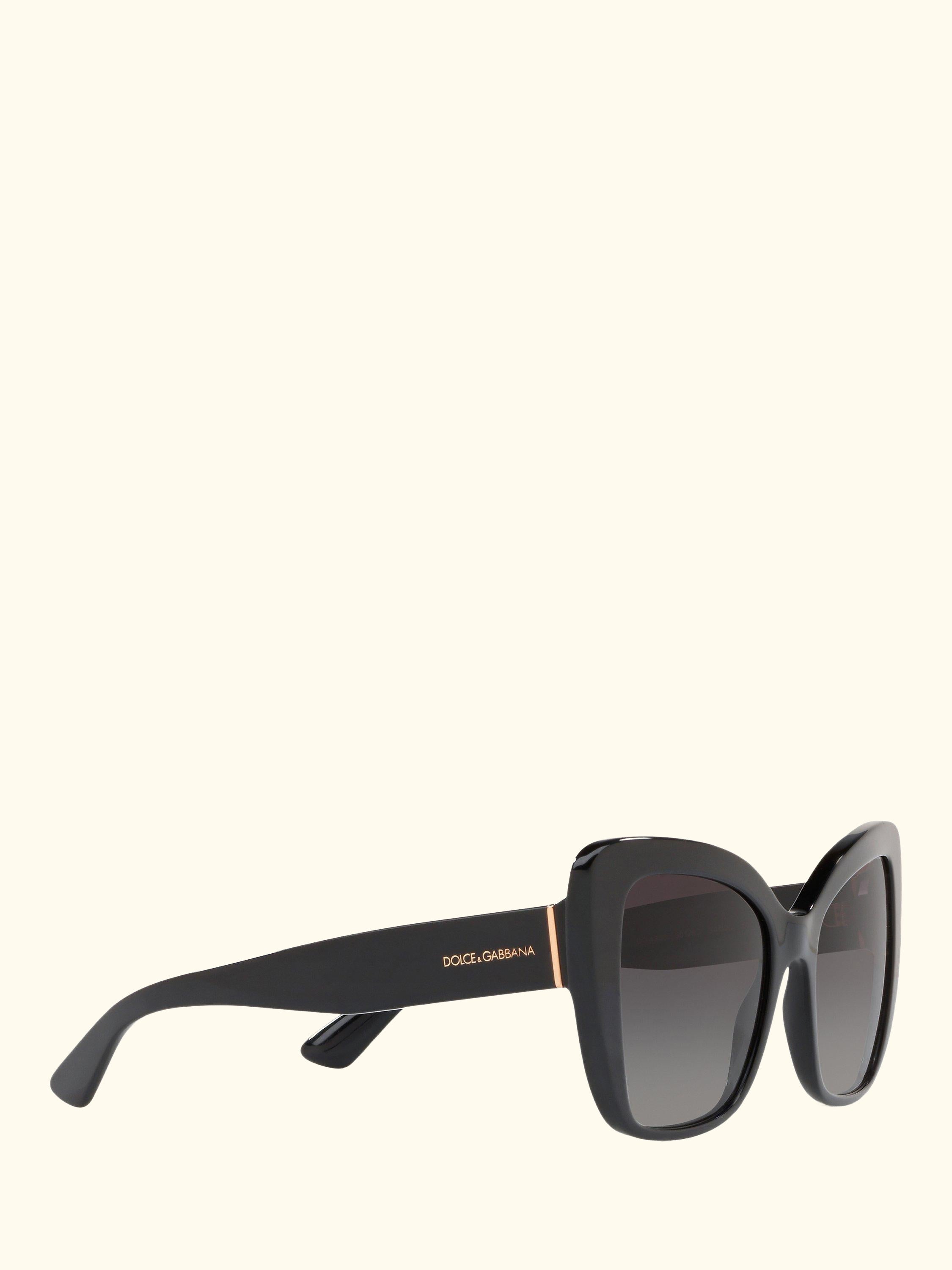 DG4348 Women's Cat's Eye Sunglasses, Black/Grey Gradient