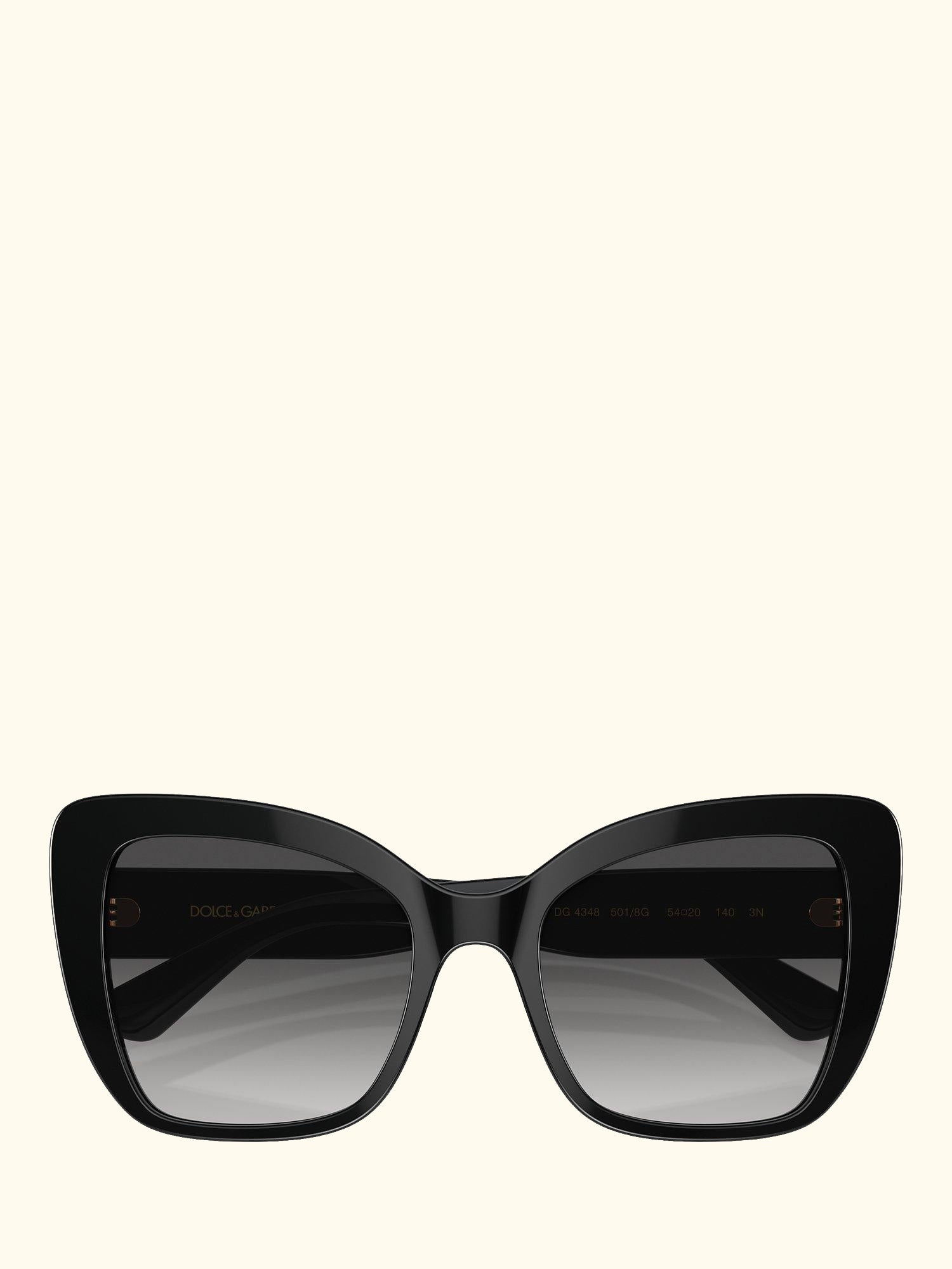 DG4348 Women's Cat's Eye Sunglasses, Black/Grey Gradient