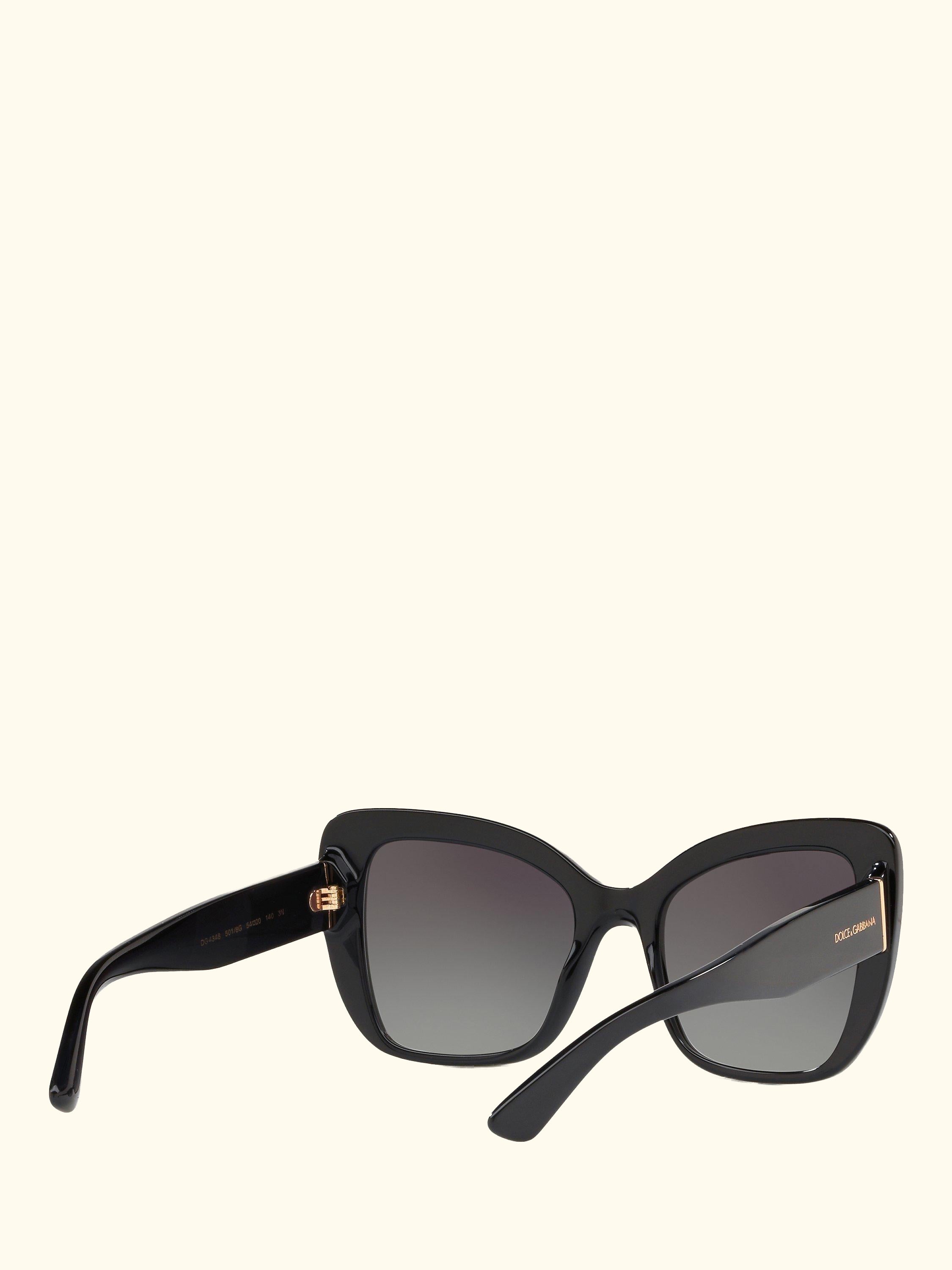 DG4348 Women's Cat's Eye Sunglasses, Black/Grey Gradient