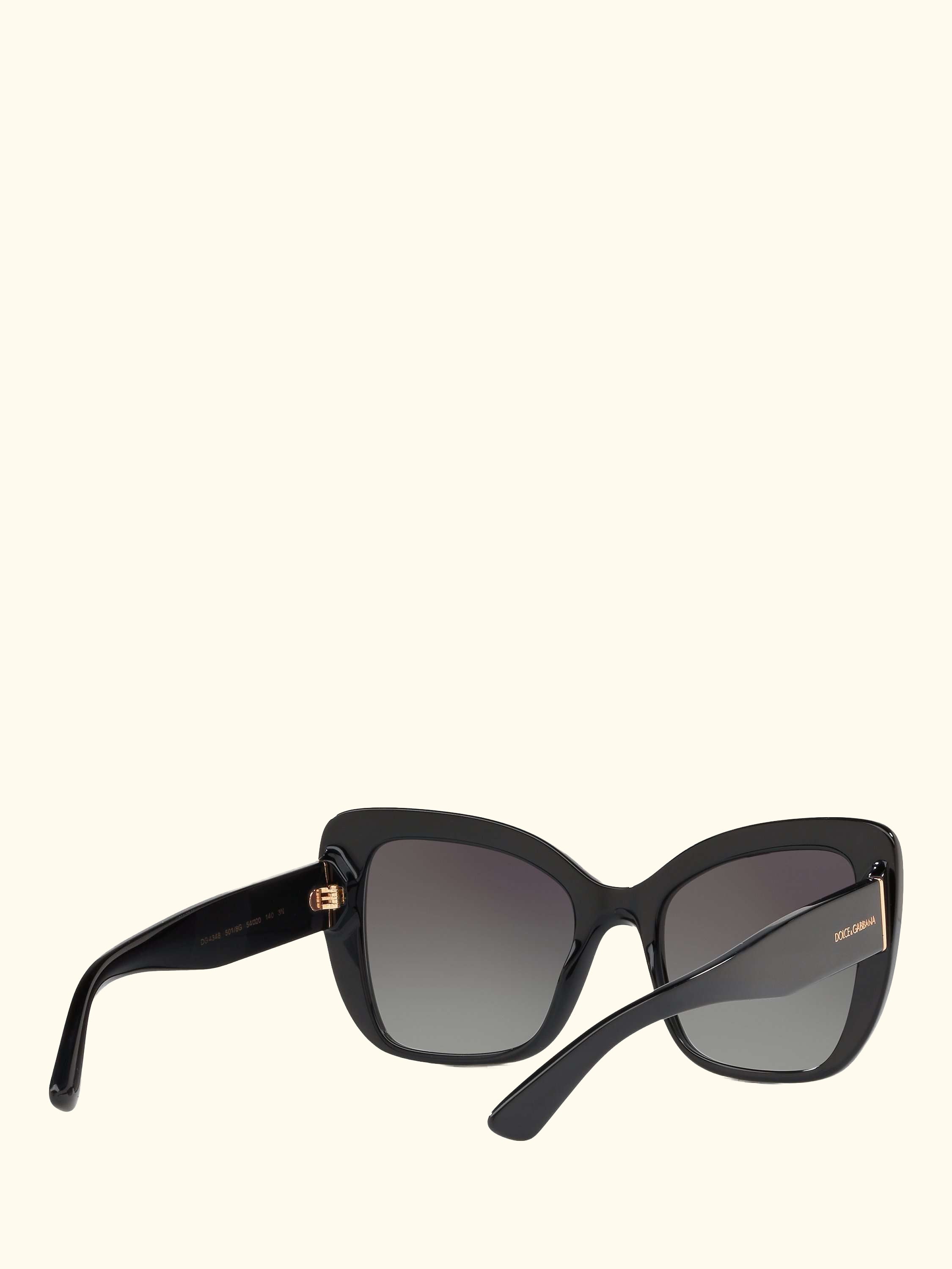 DG4348 Women's Cat's Eye Sunglasses, Black/Grey Gradient