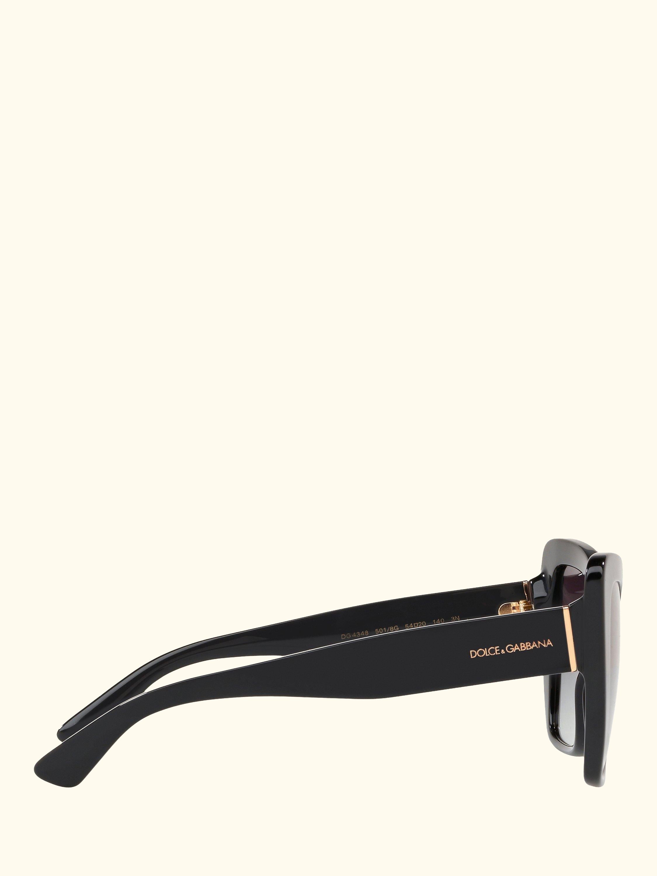 DG4348 Women's Cat's Eye Sunglasses, Black/Grey Gradient