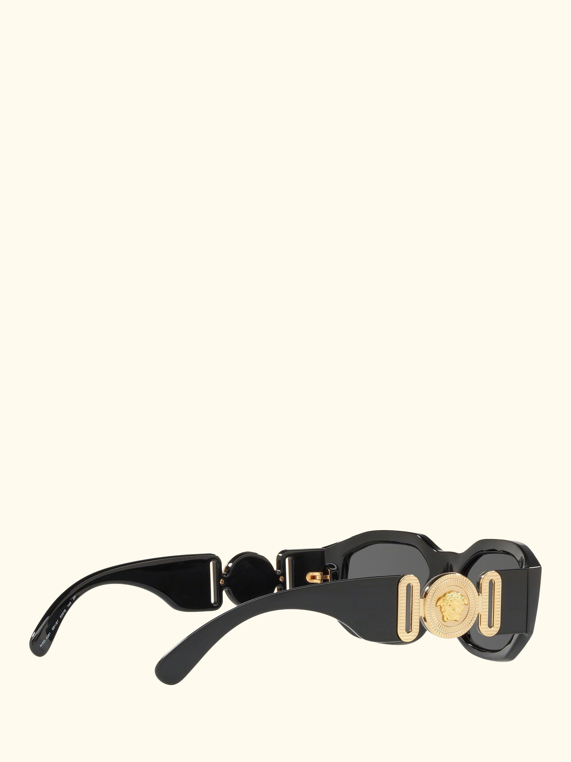 VE4361 Women's Square Sunglasses, Black/Grey
