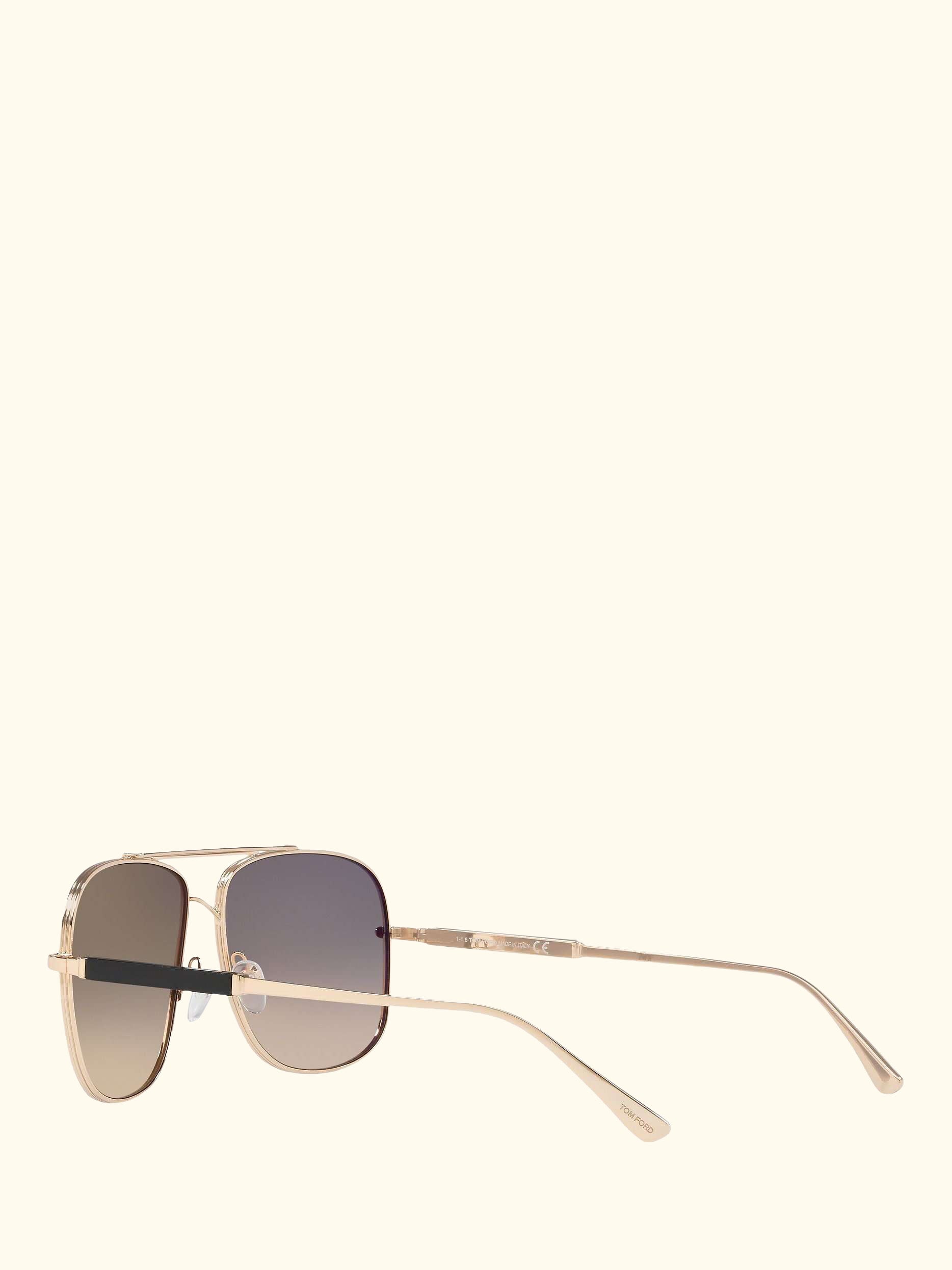 FT0669 Men's Square Sunglasses, Rose Gold/Grey Gradient