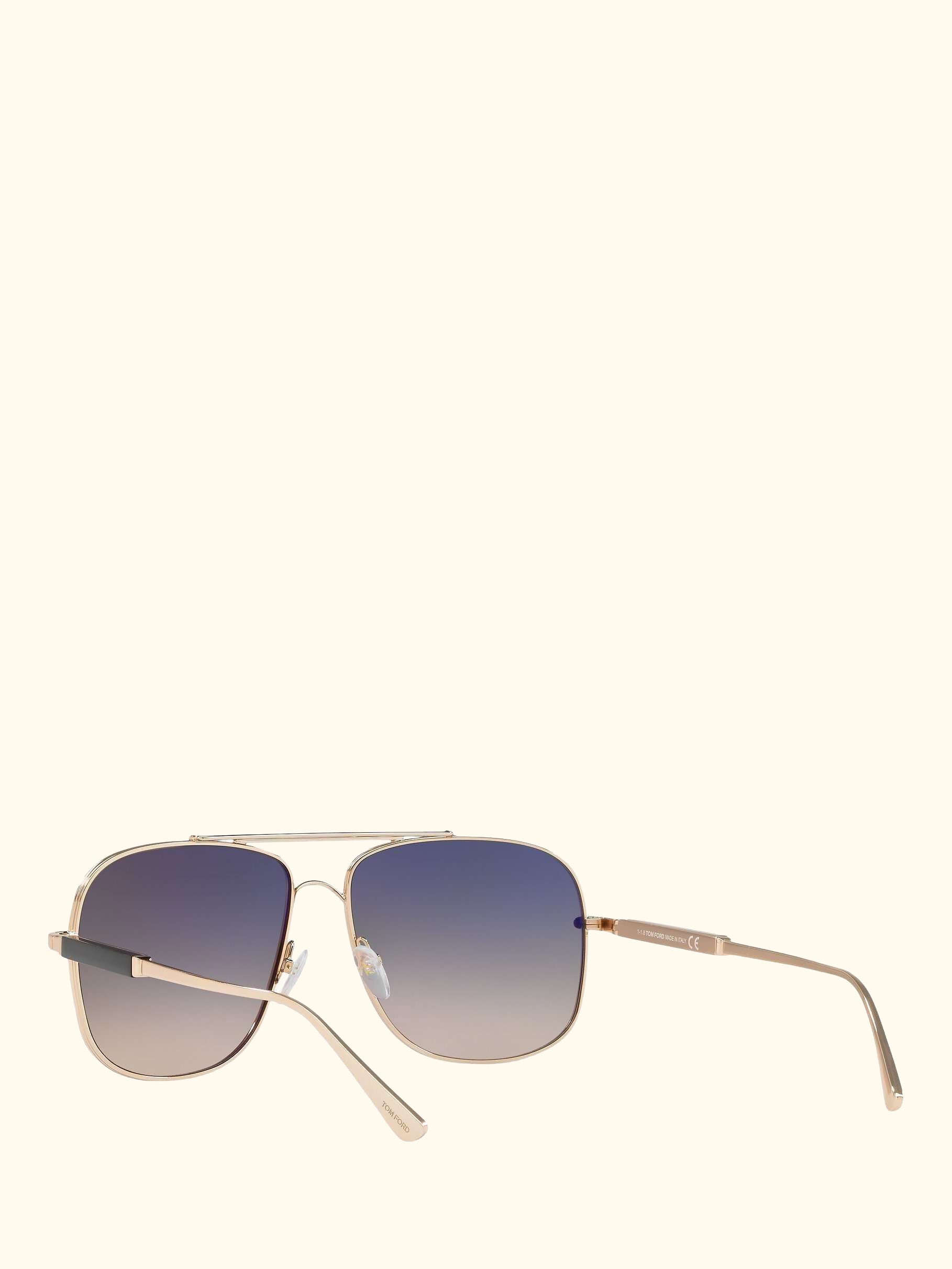 FT0669 Men's Square Sunglasses, Rose Gold/Grey Gradient
