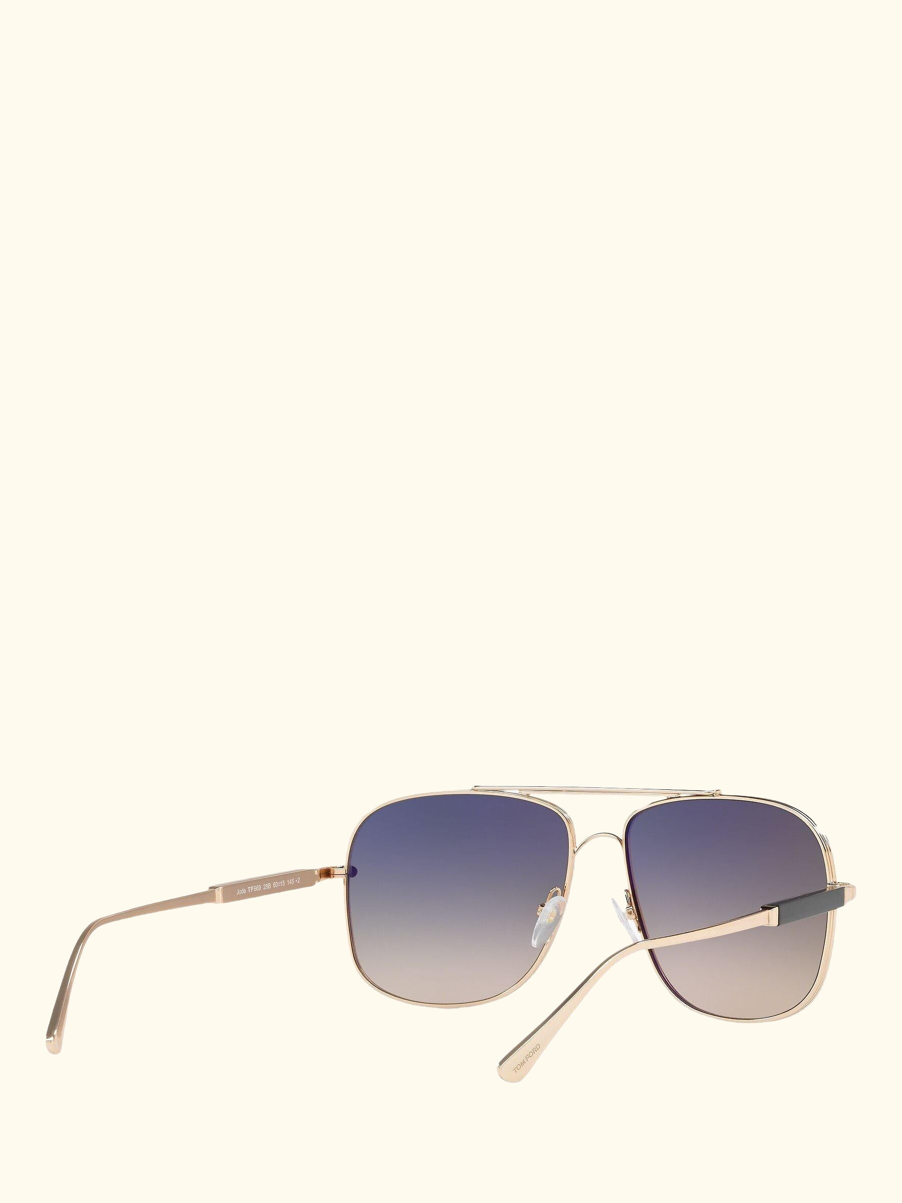 FT0669 Men's Square Sunglasses, Rose Gold/Grey Gradient
