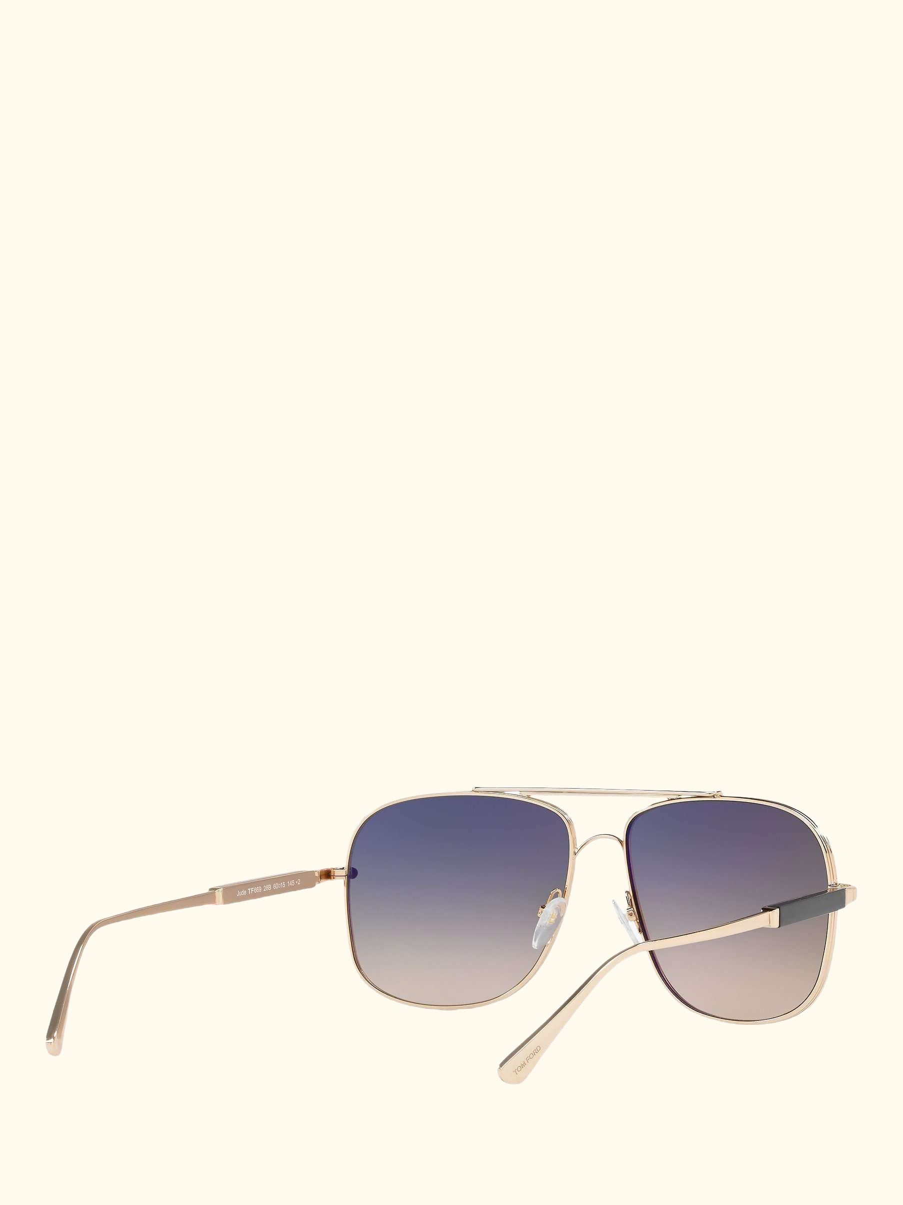 FT0669 Men's Square Sunglasses, Rose Gold/Grey Gradient