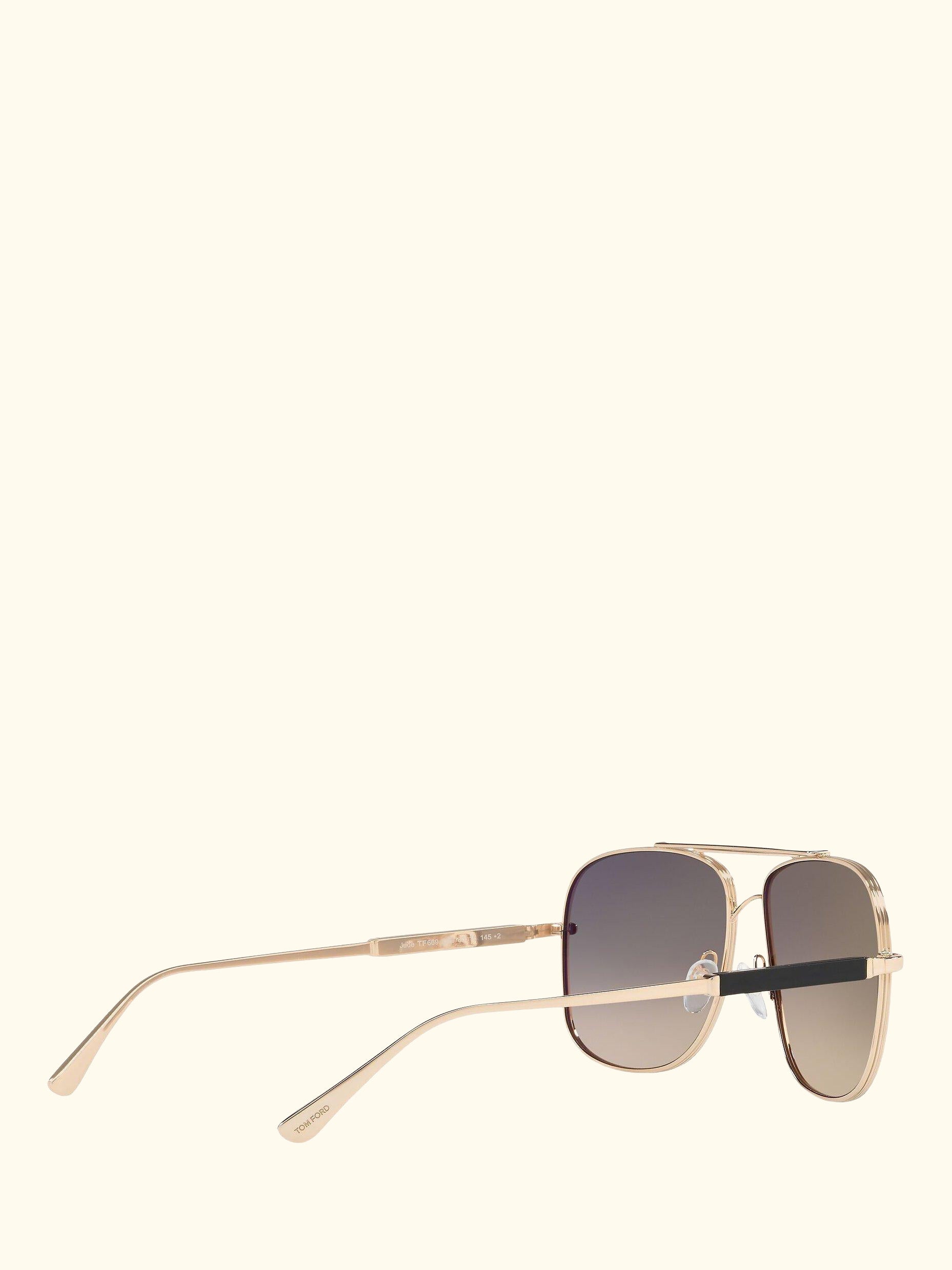 FT0669 Men's Square Sunglasses, Rose Gold/Grey Gradient