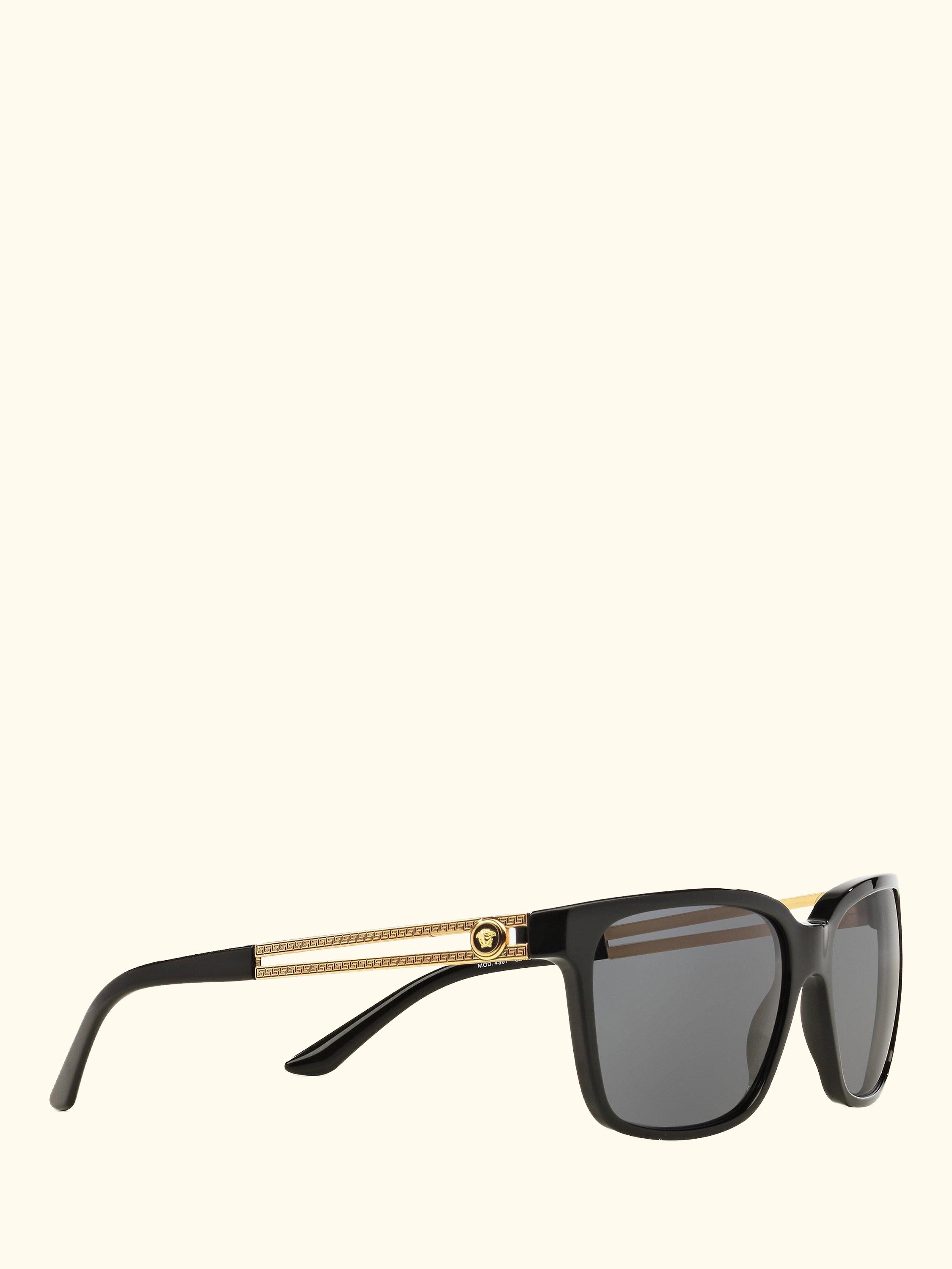 VE4307 Men's Square Sunglasses, Black/Grey