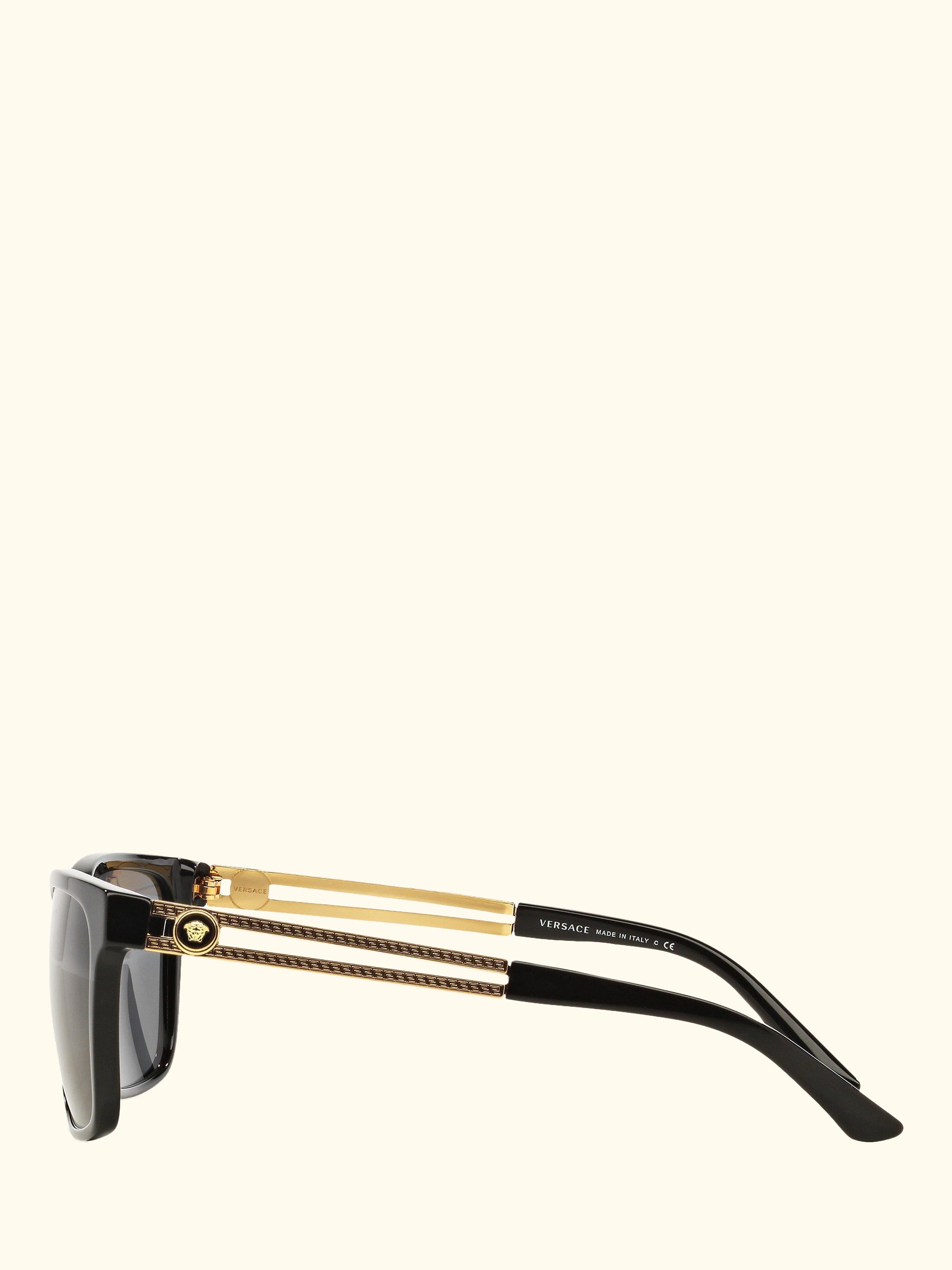 VE4307 Men's Square Sunglasses, Black/Grey