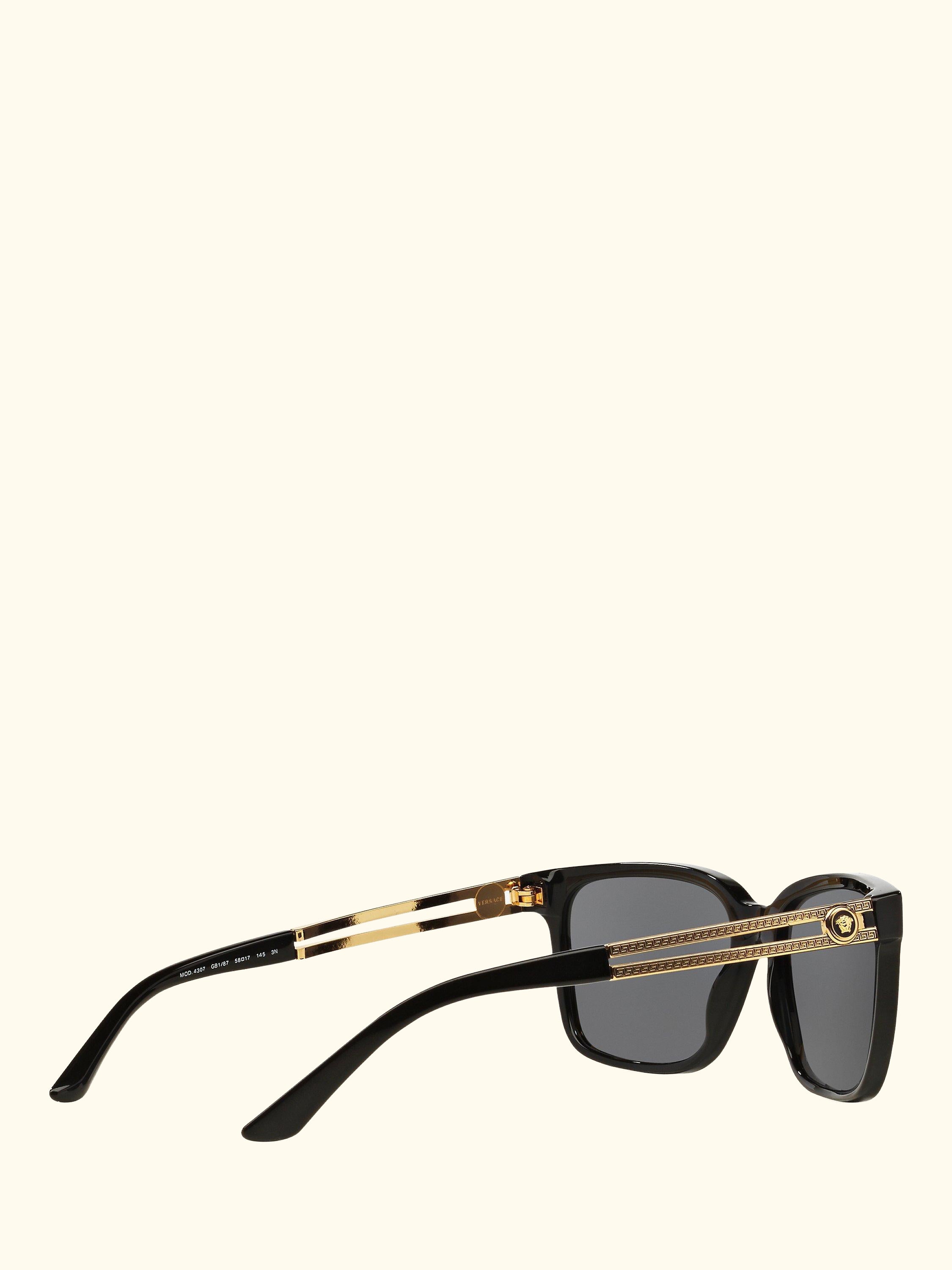 VE4307 Men's Square Sunglasses, Black/Grey