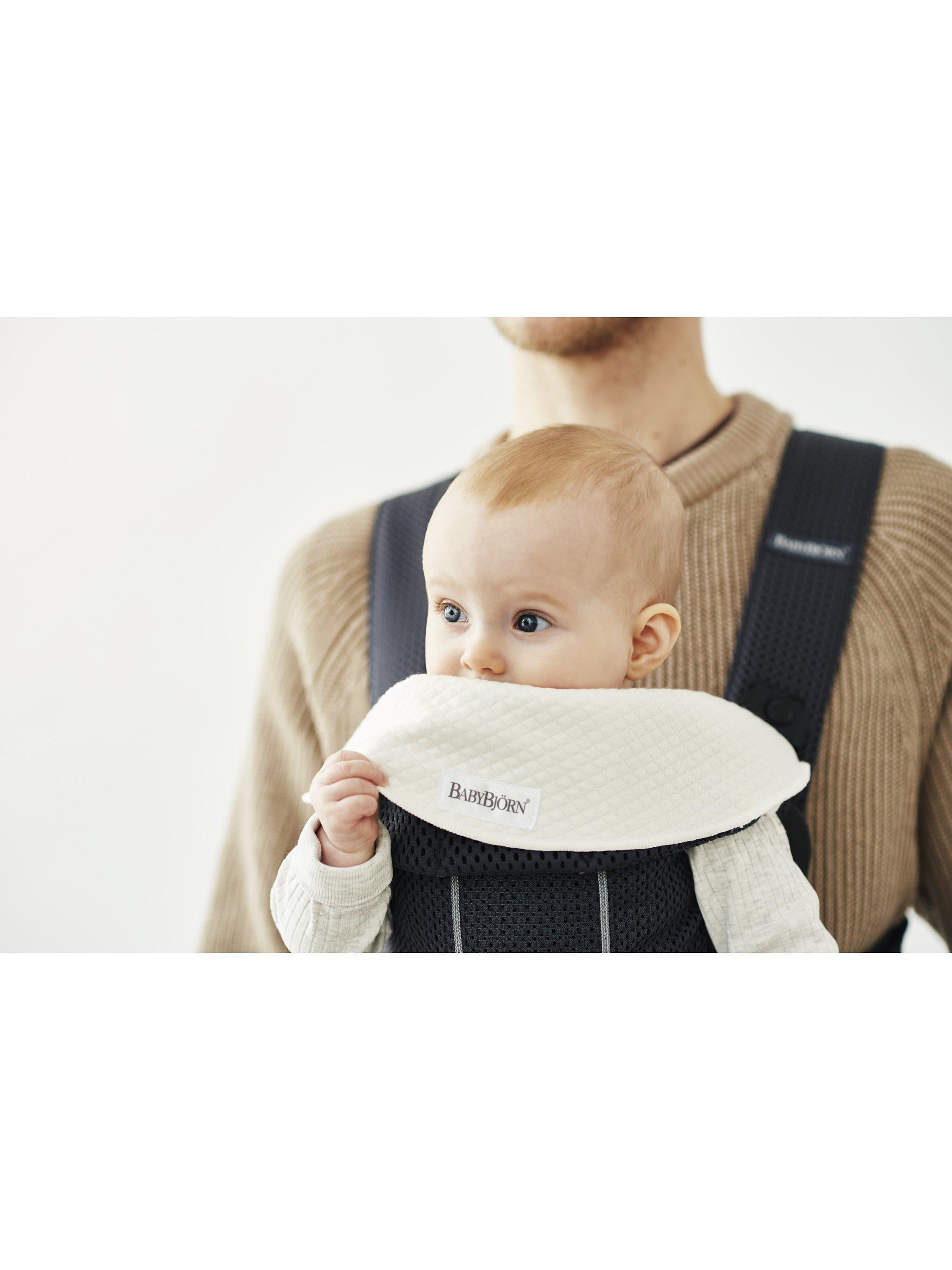 Mini Teething Bibs for Baby Carriers, 2 Pack, White