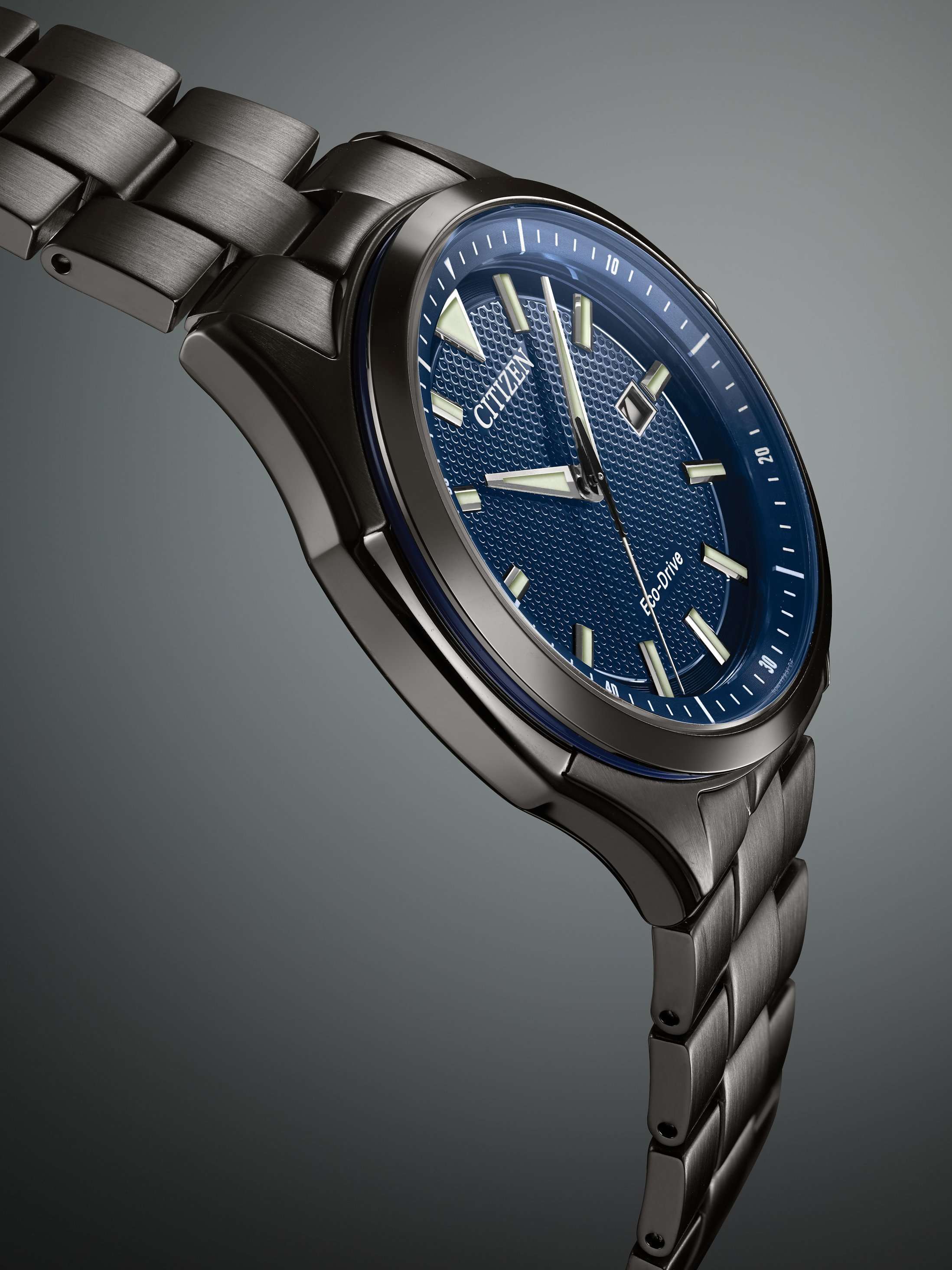 AW1147-52L Men's Sport Date Bracelet Strap Watch, Gunmetal/Blue