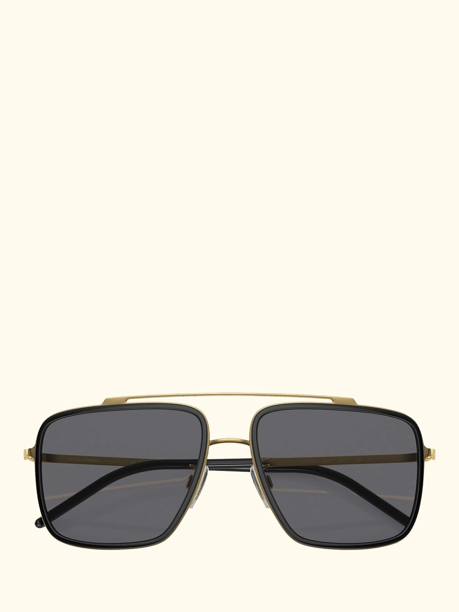 DG2220 Men's Polarised Square Sunglasses, Gold/Black