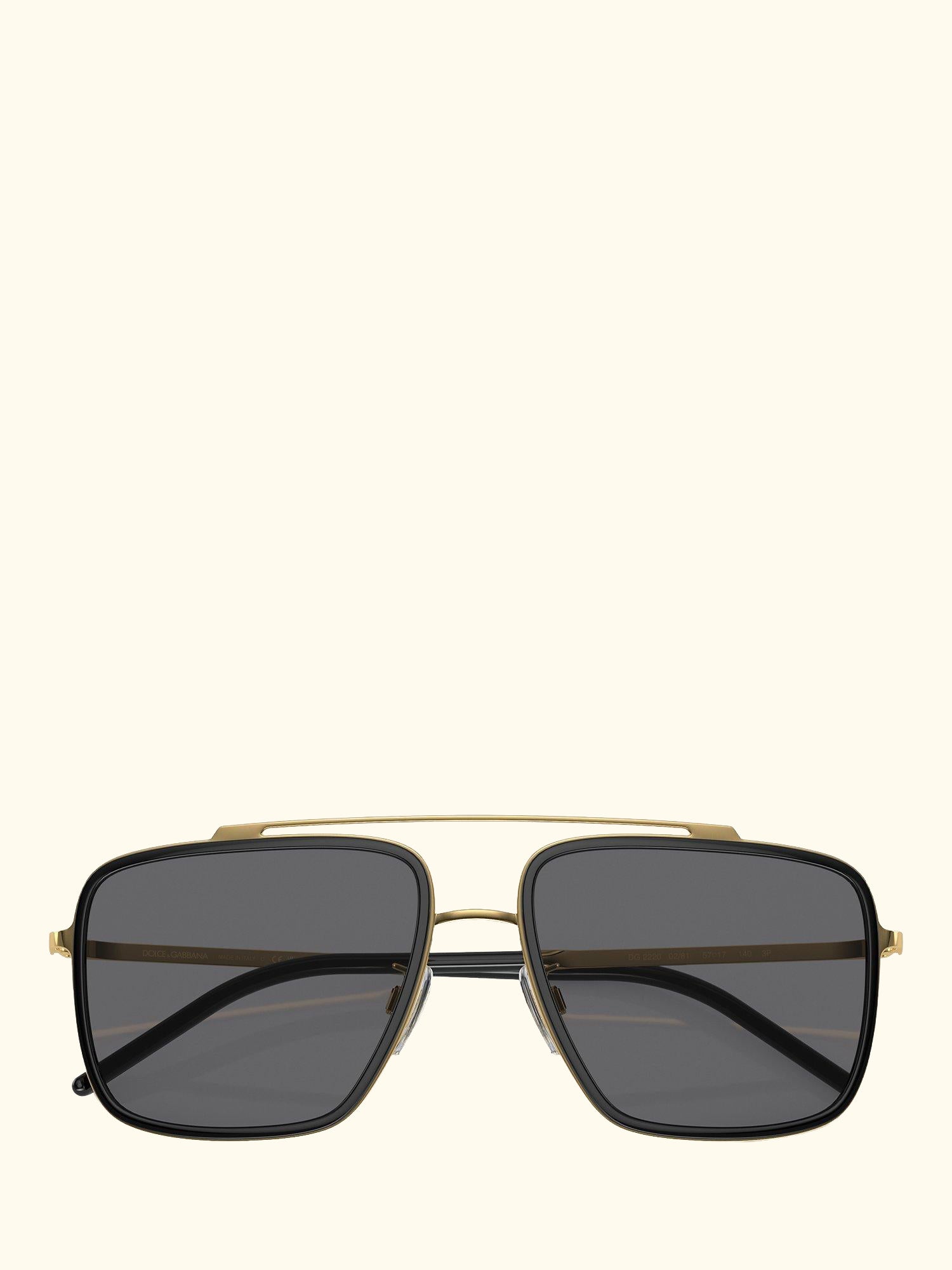 DG2220 Men's Polarised Square Sunglasses, Gold/Black