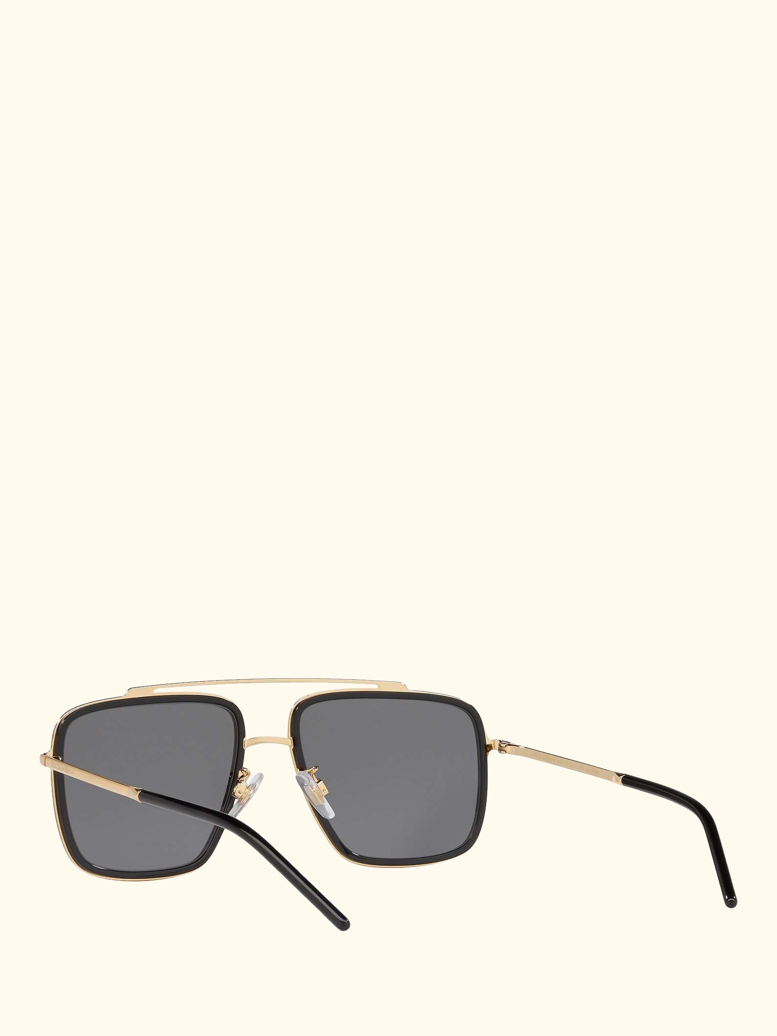 DG2220 Men's Polarised Square Sunglasses, Gold/Black