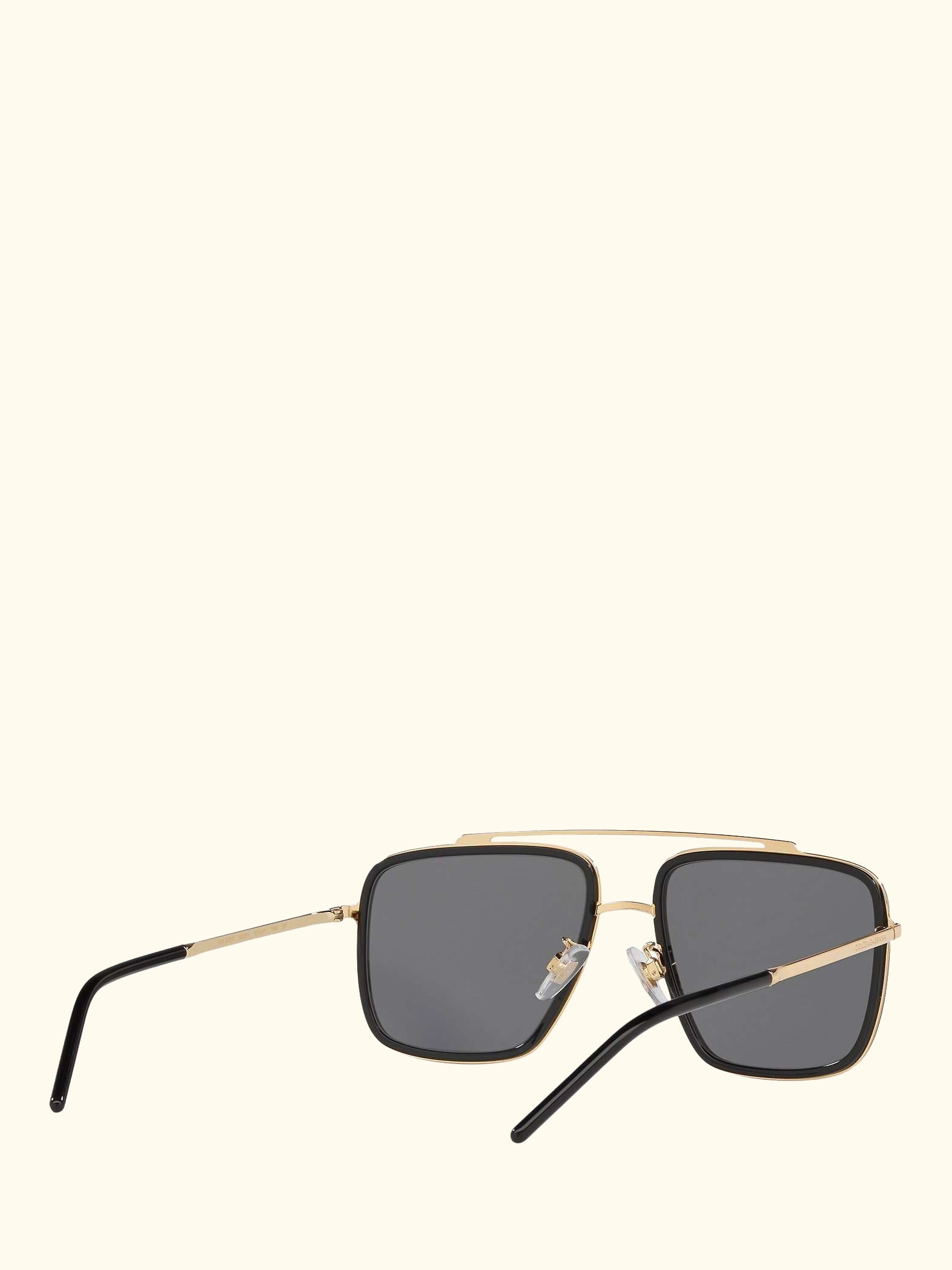 DG2220 Men's Polarised Square Sunglasses, Gold/Black