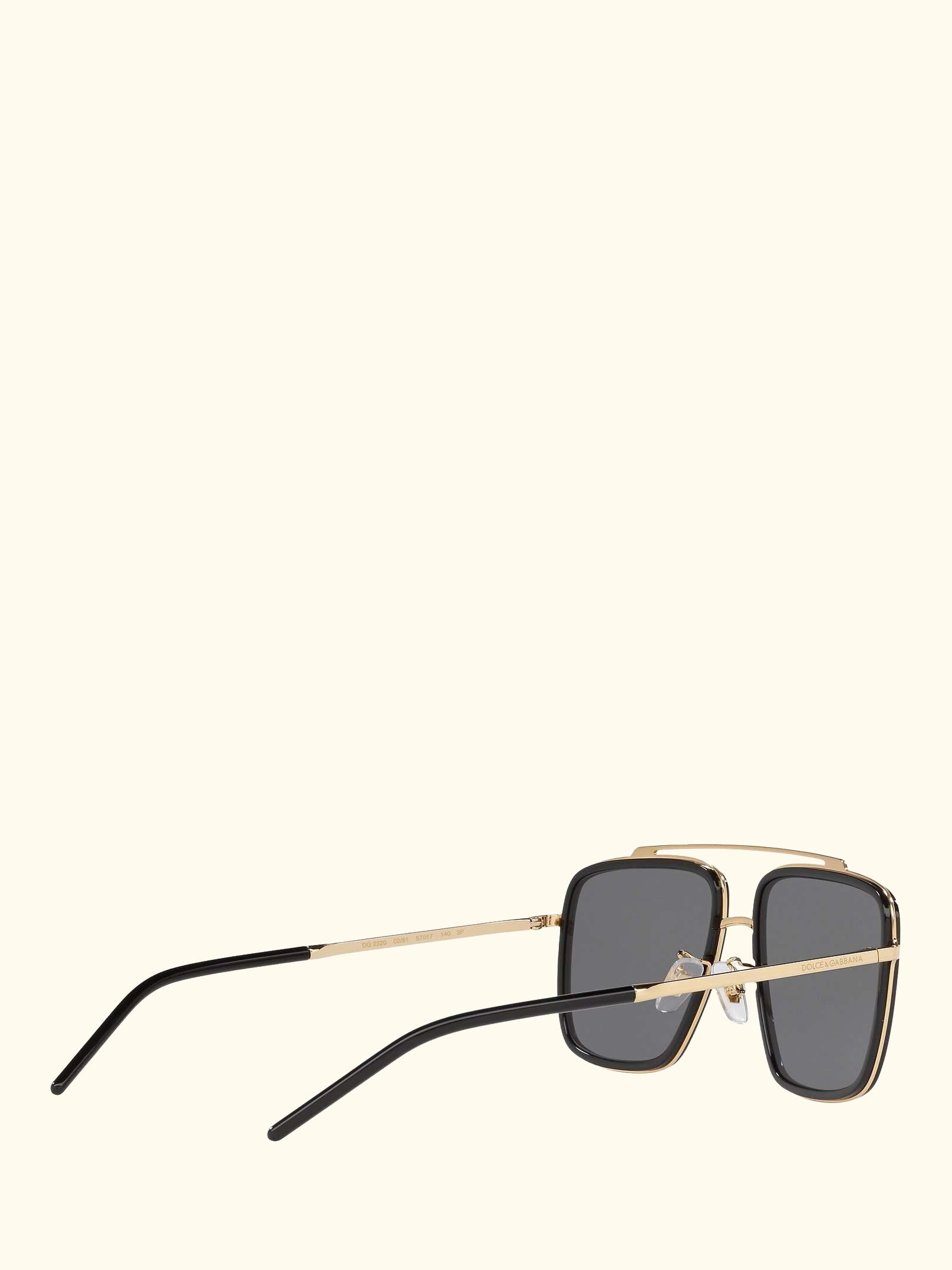 DG2220 Men's Polarised Square Sunglasses, Gold/Black